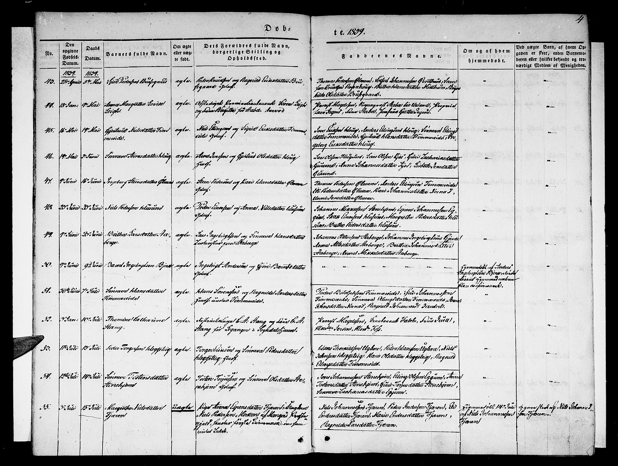 Sogndal sokneprestembete, AV/SAB-A-81301/H/Haa/Haaa/L0011: Parish register (official) no. A 11, 1839-1847, p. 4