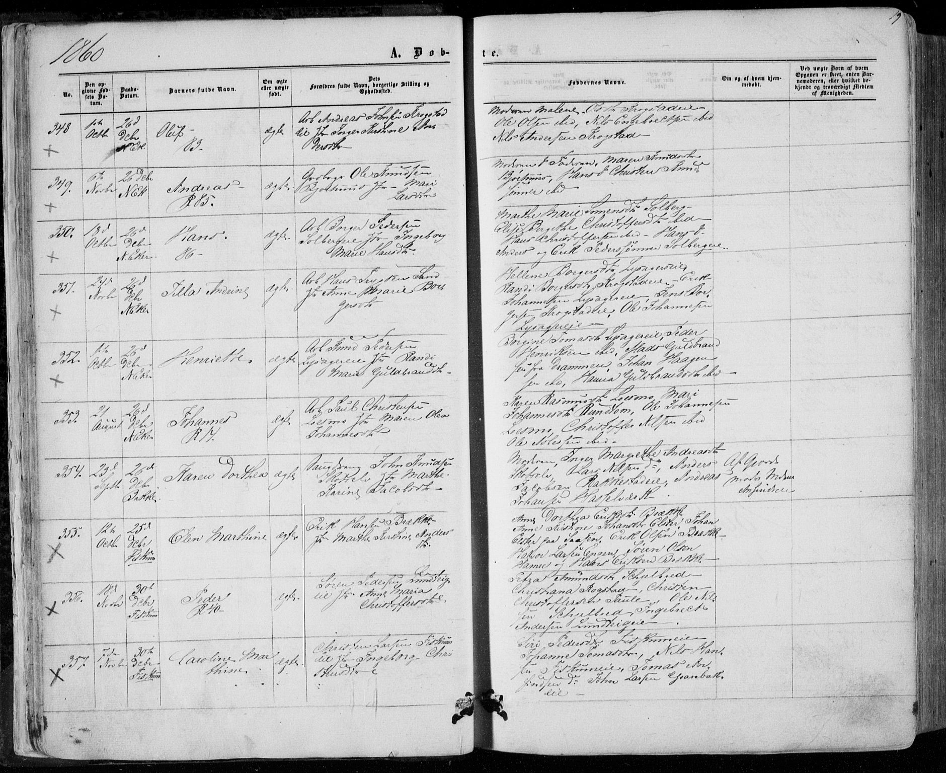 Eiker kirkebøker, SAKO/A-4/F/Fa/L0016: Parish register (official) no. I 16, 1860-1868, p. 19