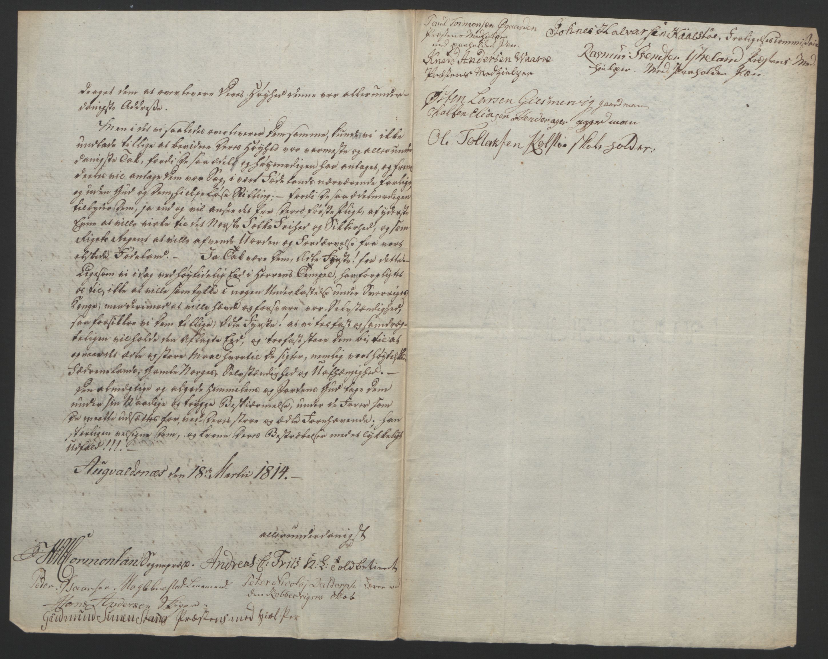 Statsrådssekretariatet, RA/S-1001/D/Db/L0008: Fullmakter for Eidsvollsrepresentantene i 1814. , 1814, p. 203