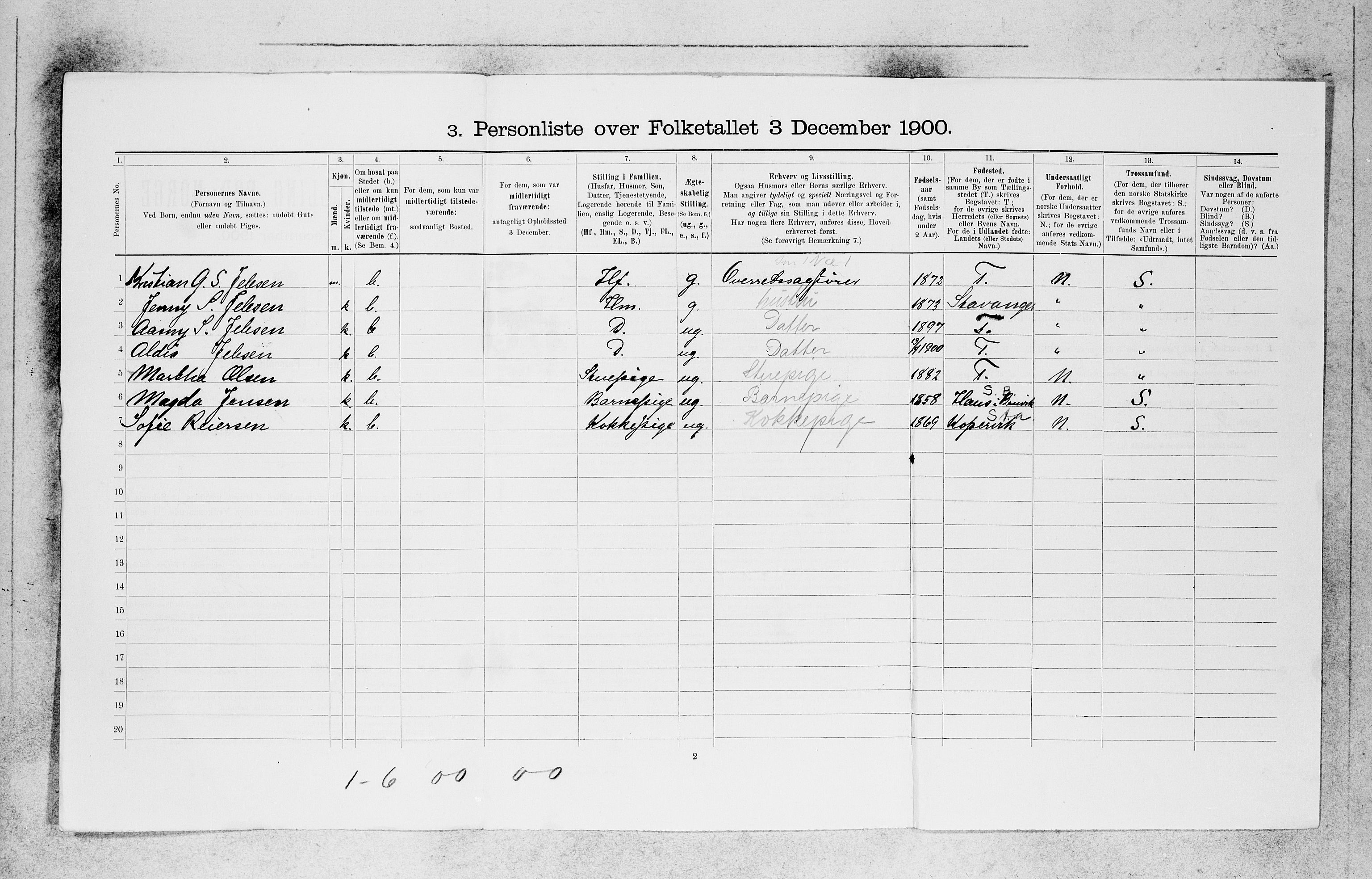 SAB, 1900 census for Bergen, 1900, p. 26510