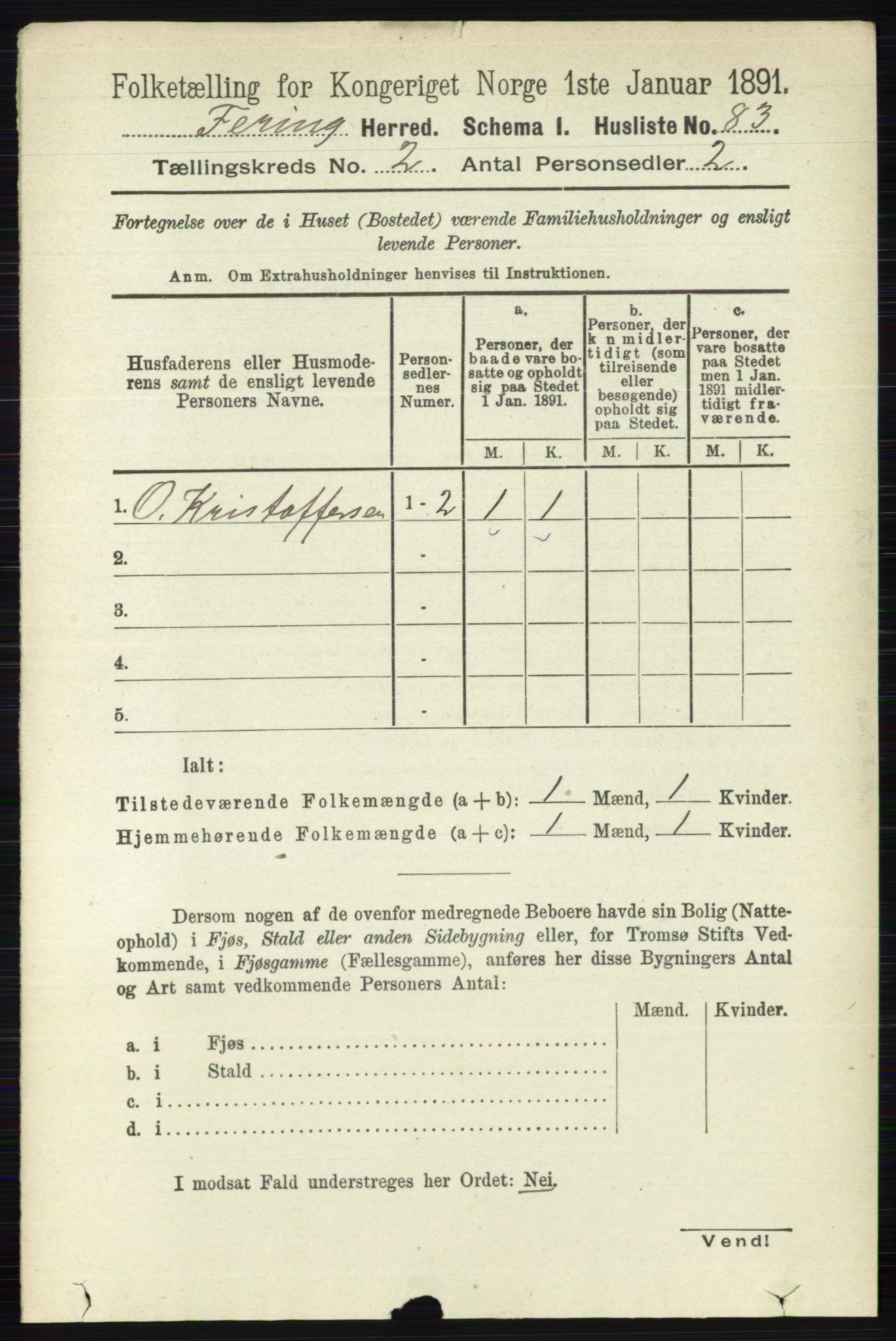 RA, 1891 census for 0240 Feiring, 1891, p. 752