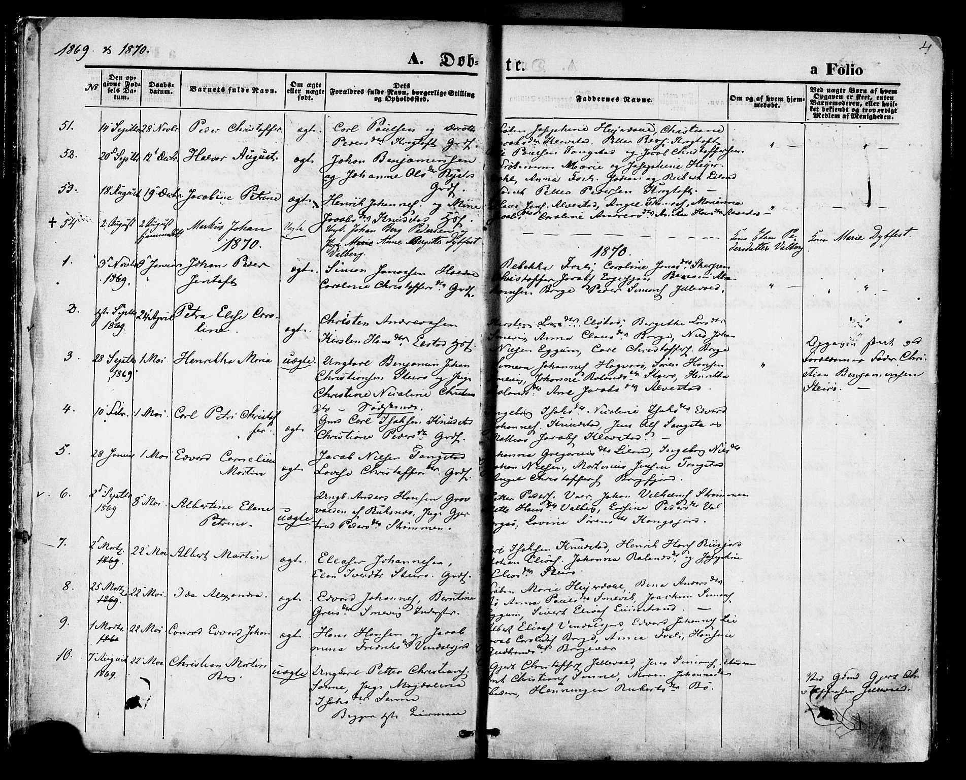 Ministerialprotokoller, klokkerbøker og fødselsregistre - Nordland, SAT/A-1459/880/L1132: Parish register (official) no. 880A06, 1869-1887, p. 4