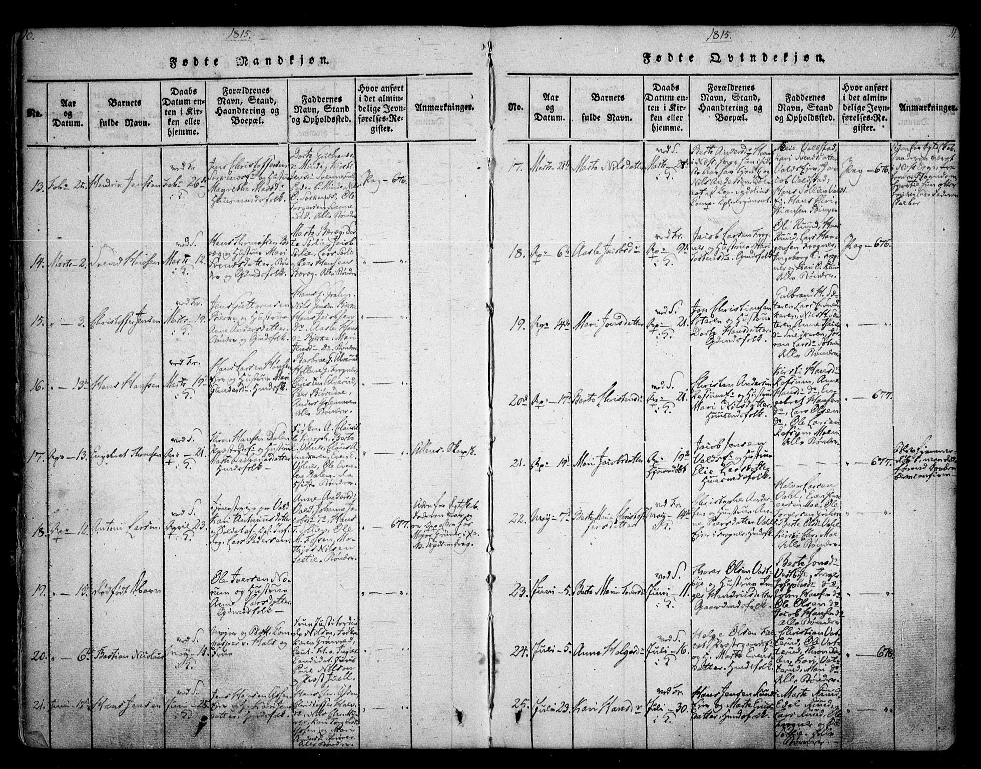 Sørum prestekontor Kirkebøker, SAO/A-10303/F/Fa/L0003: Parish register (official) no. I 3, 1814-1829, p. 10-11