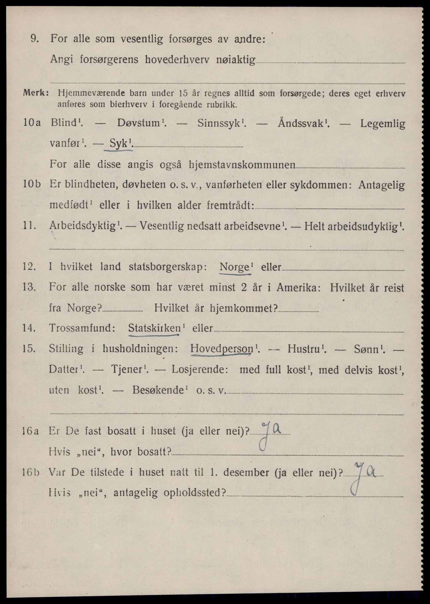 SAT, 1920 census for Borgund, 1920, p. 15411