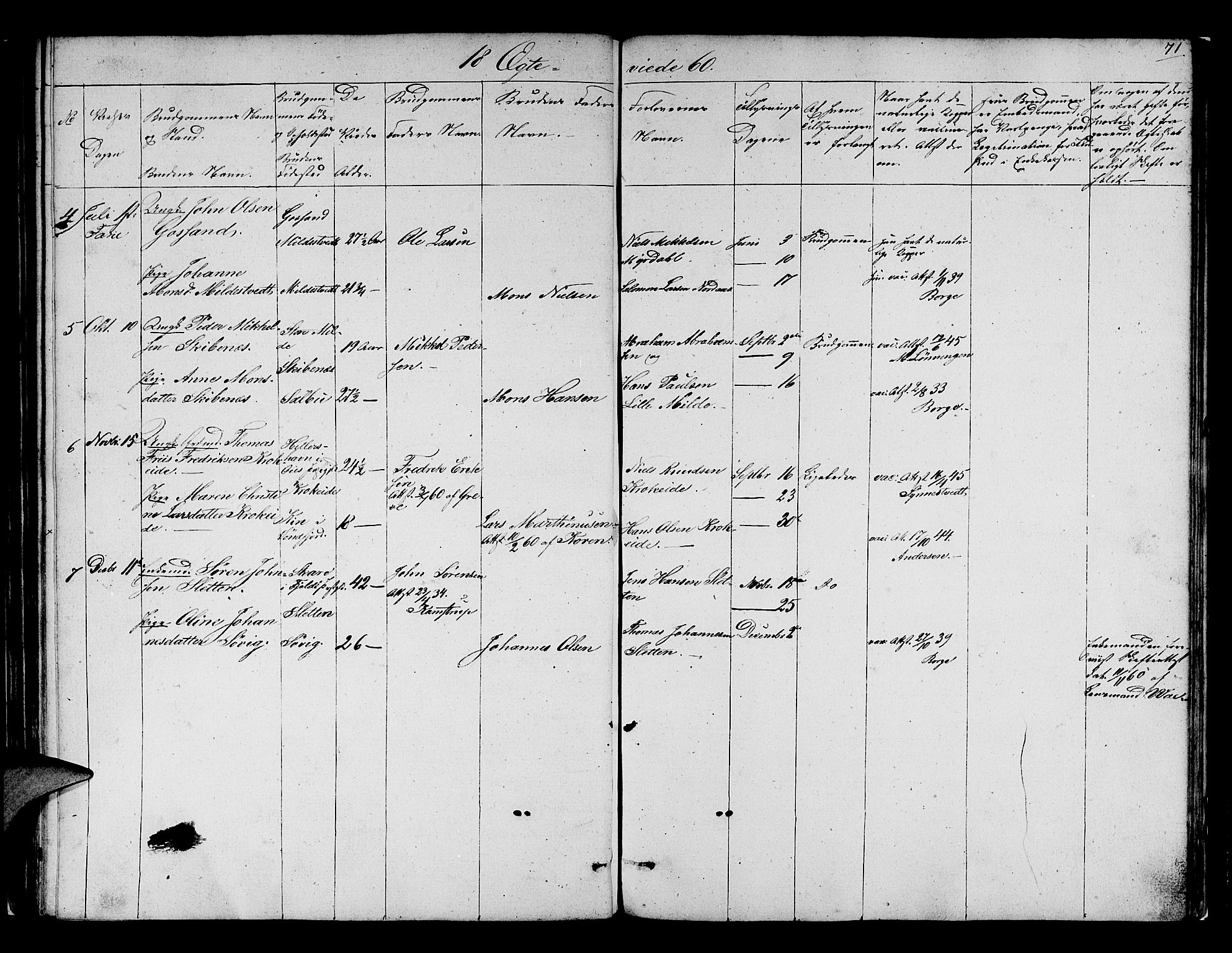 Fana Sokneprestembete, SAB/A-75101/H/Hab/Habb/L0002: Parish register (copy) no. B 2, 1851-1860, p. 71