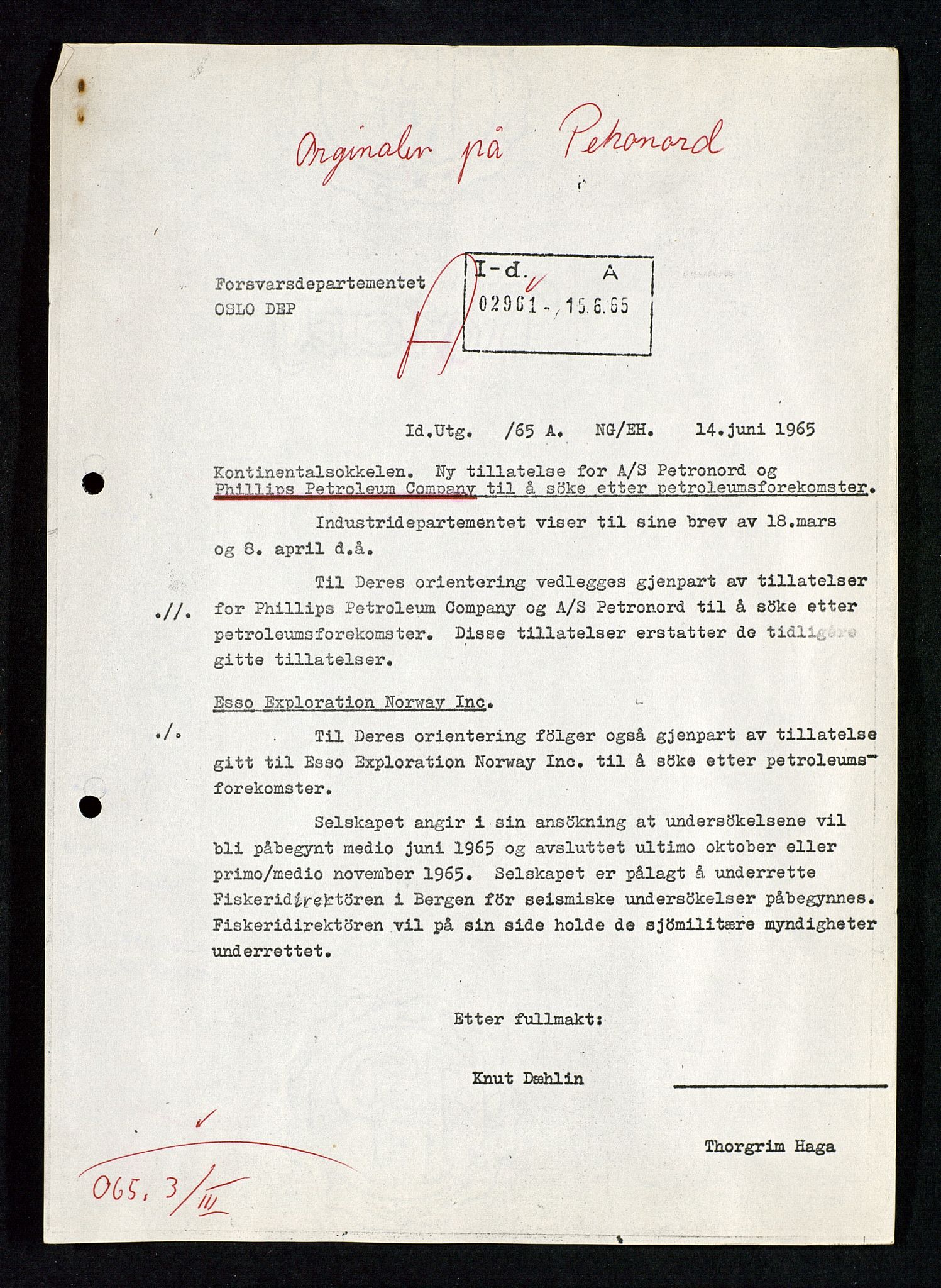 Industridepartementet, Oljekontoret, SAST/A-101348/Da/L0003: Arkivnøkkel 711 Undersøkelser og utforskning, 1963-1971, p. 112