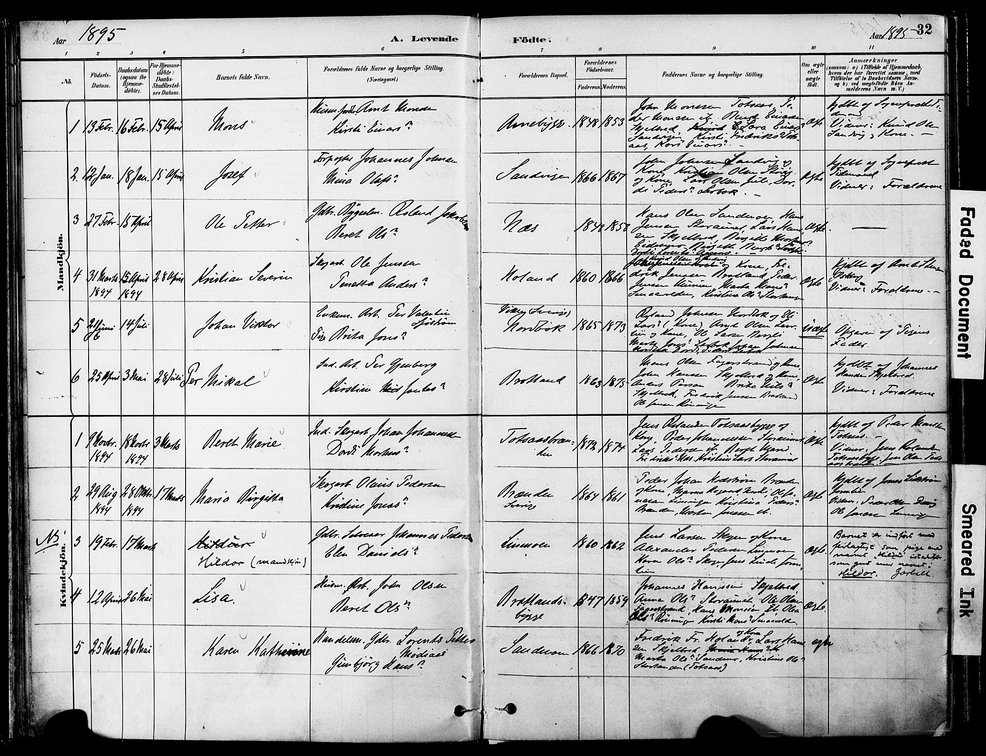 Ministerialprotokoller, klokkerbøker og fødselsregistre - Nord-Trøndelag, SAT/A-1458/755/L0494: Parish register (official) no. 755A03, 1882-1902, p. 32