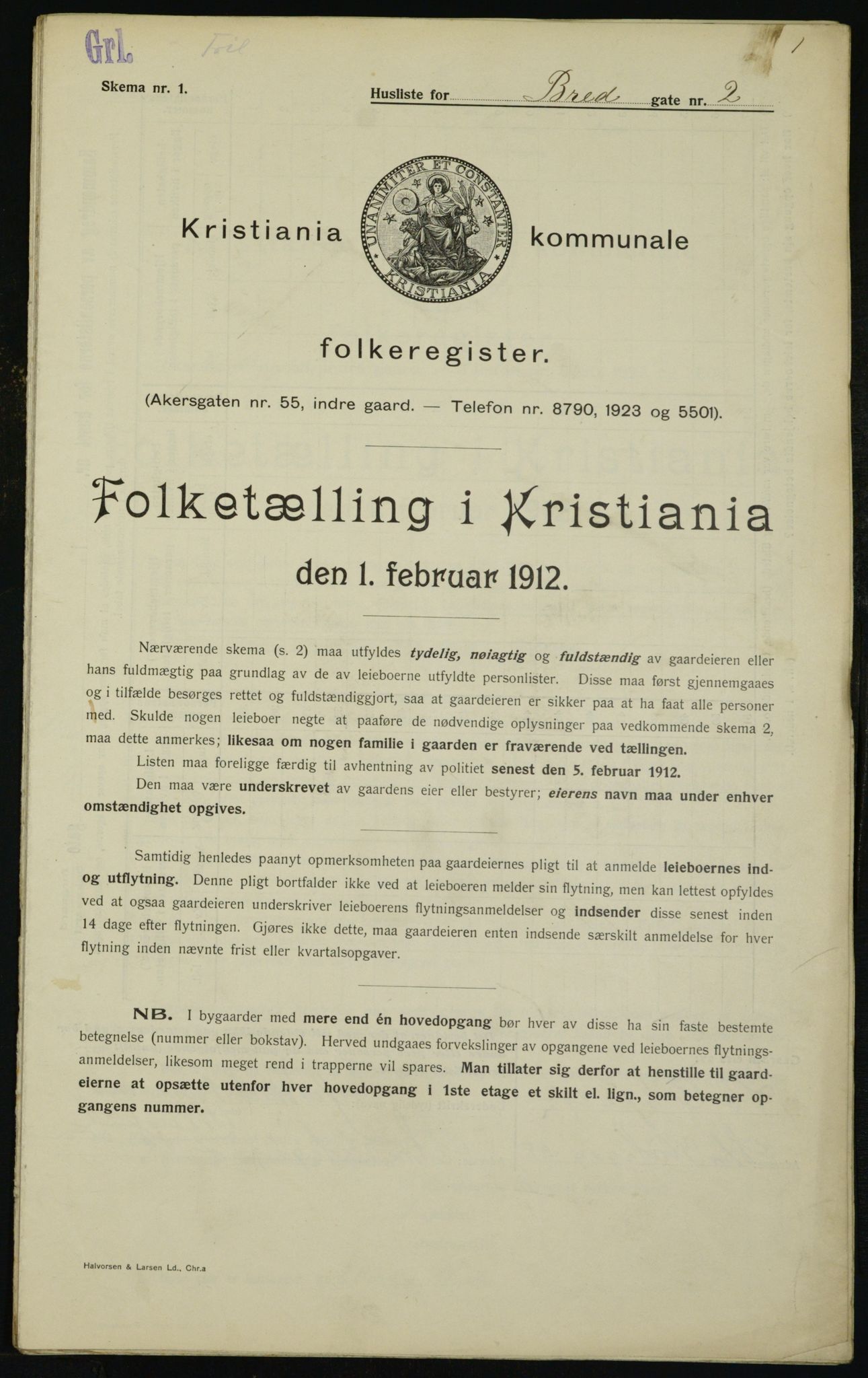 OBA, Municipal Census 1912 for Kristiania, 1912, p. 8009