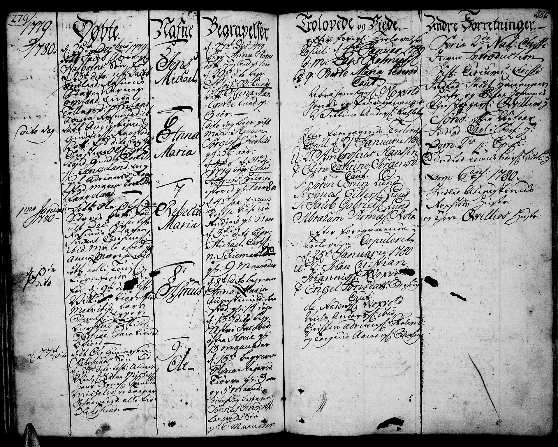 Lista sokneprestkontor, SAK/1111-0027/F/Fa/L0004: Parish register (official) no. A 4, 1768-1794, p. 279-280