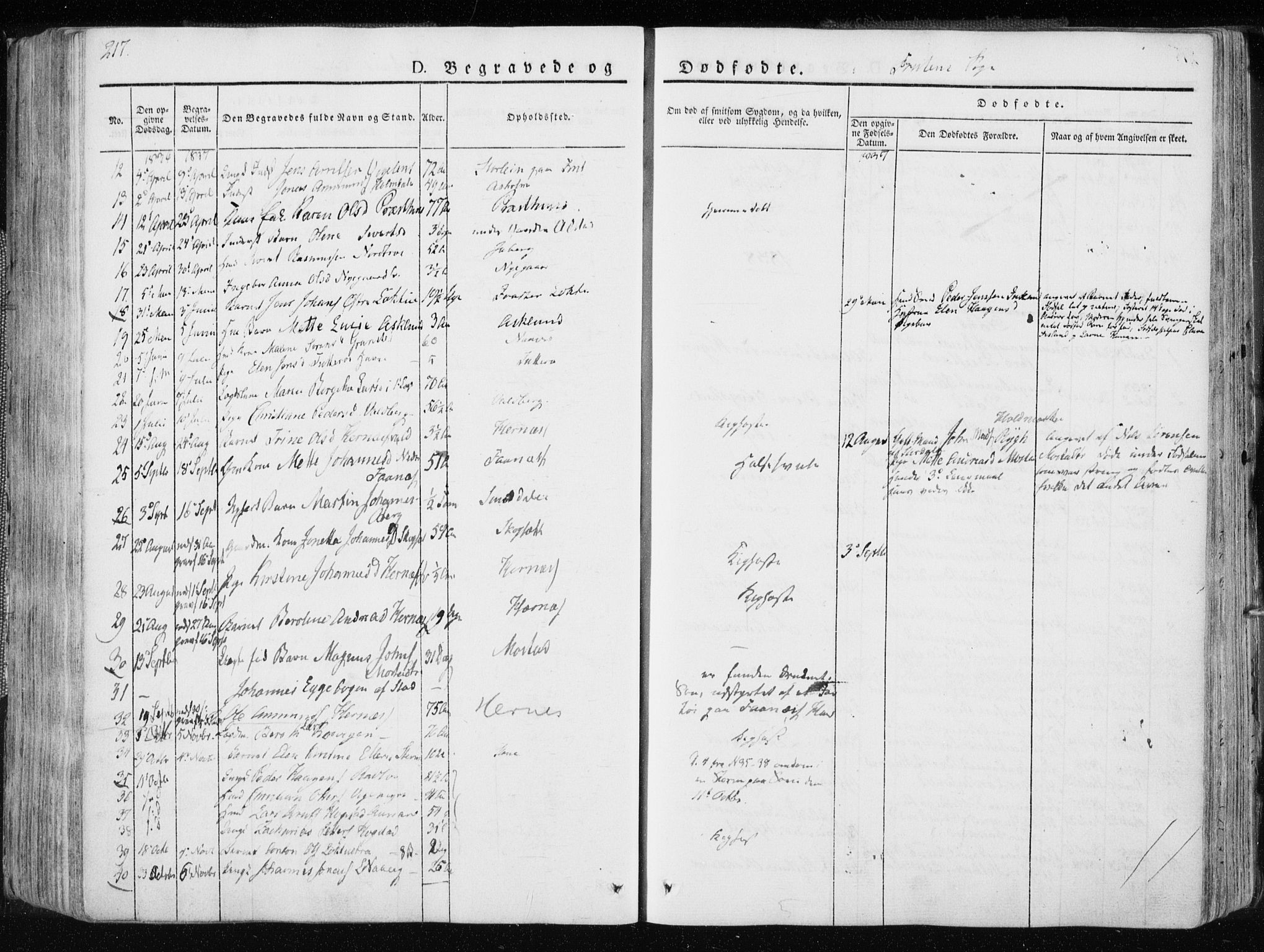 Ministerialprotokoller, klokkerbøker og fødselsregistre - Nord-Trøndelag, SAT/A-1458/713/L0114: Parish register (official) no. 713A05, 1827-1839, p. 217