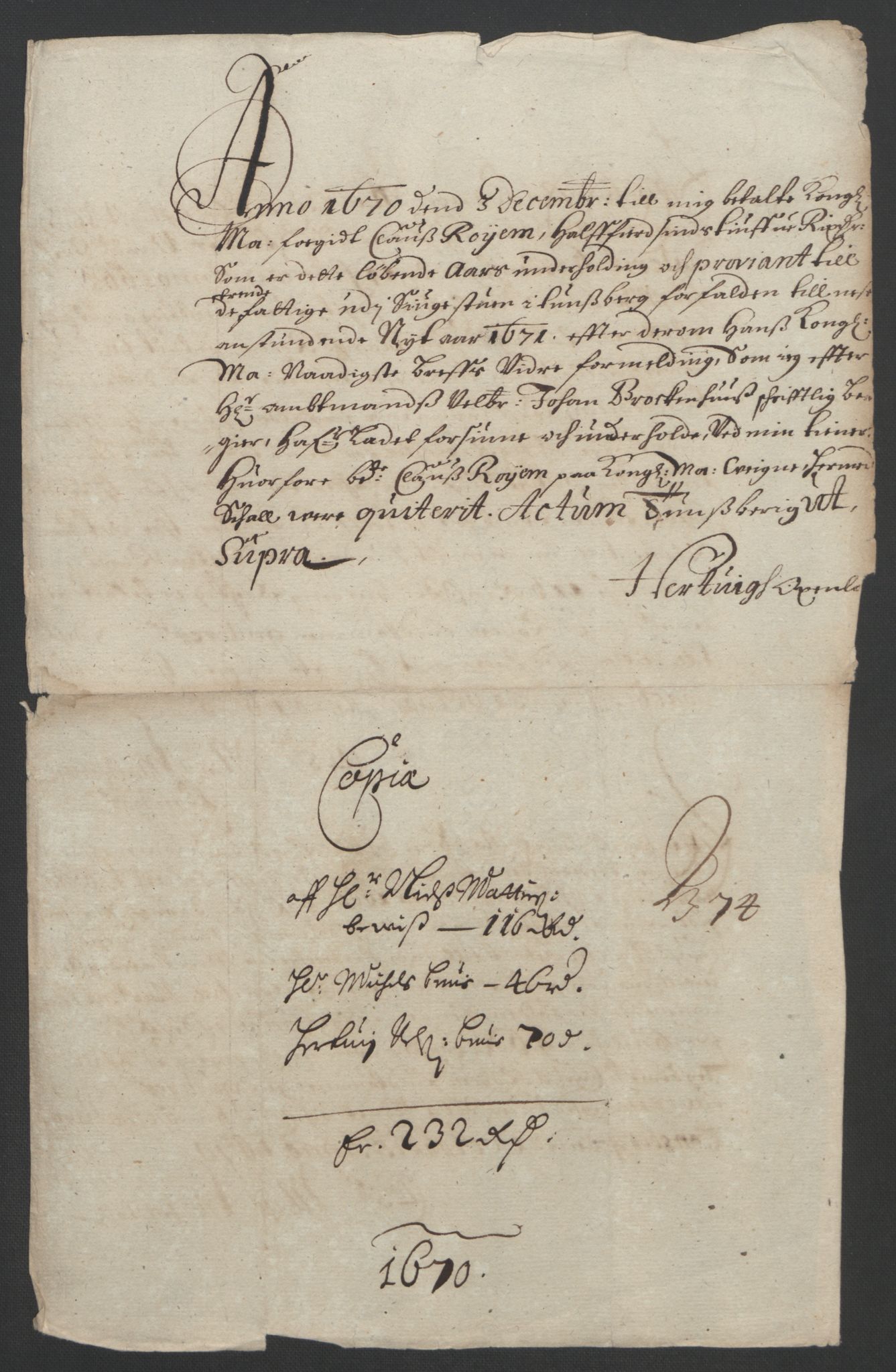 Rentekammeret inntil 1814, Reviderte regnskaper, Fogderegnskap, RA/EA-4092/R32/L1842: Fogderegnskap Jarlsberg grevskap, 1664-1673, p. 183