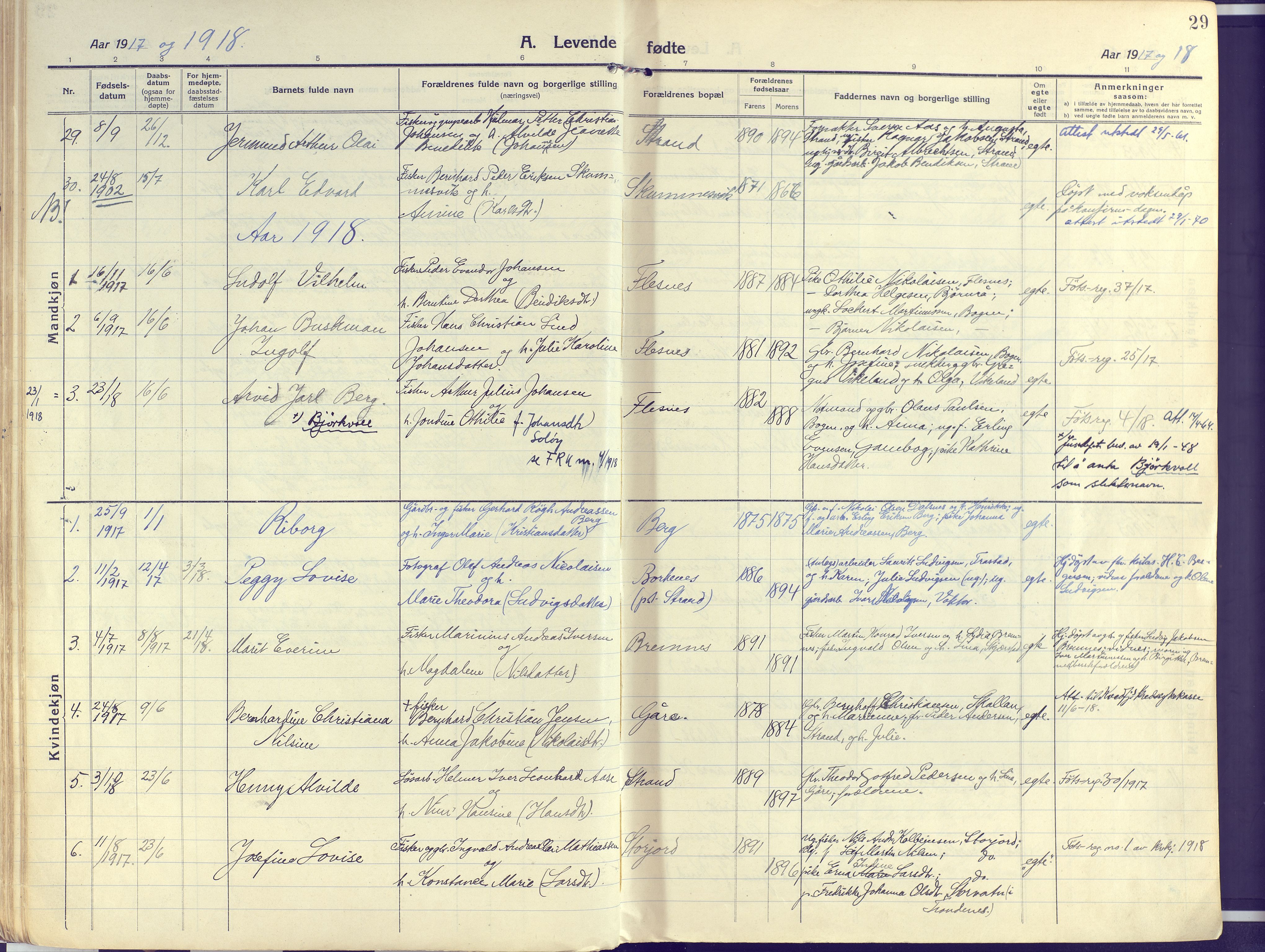 Kvæfjord sokneprestkontor, SATØ/S-1323/G/Ga/Gaa/L0007kirke: Parish register (official) no. 7, 1915-1931, p. 29