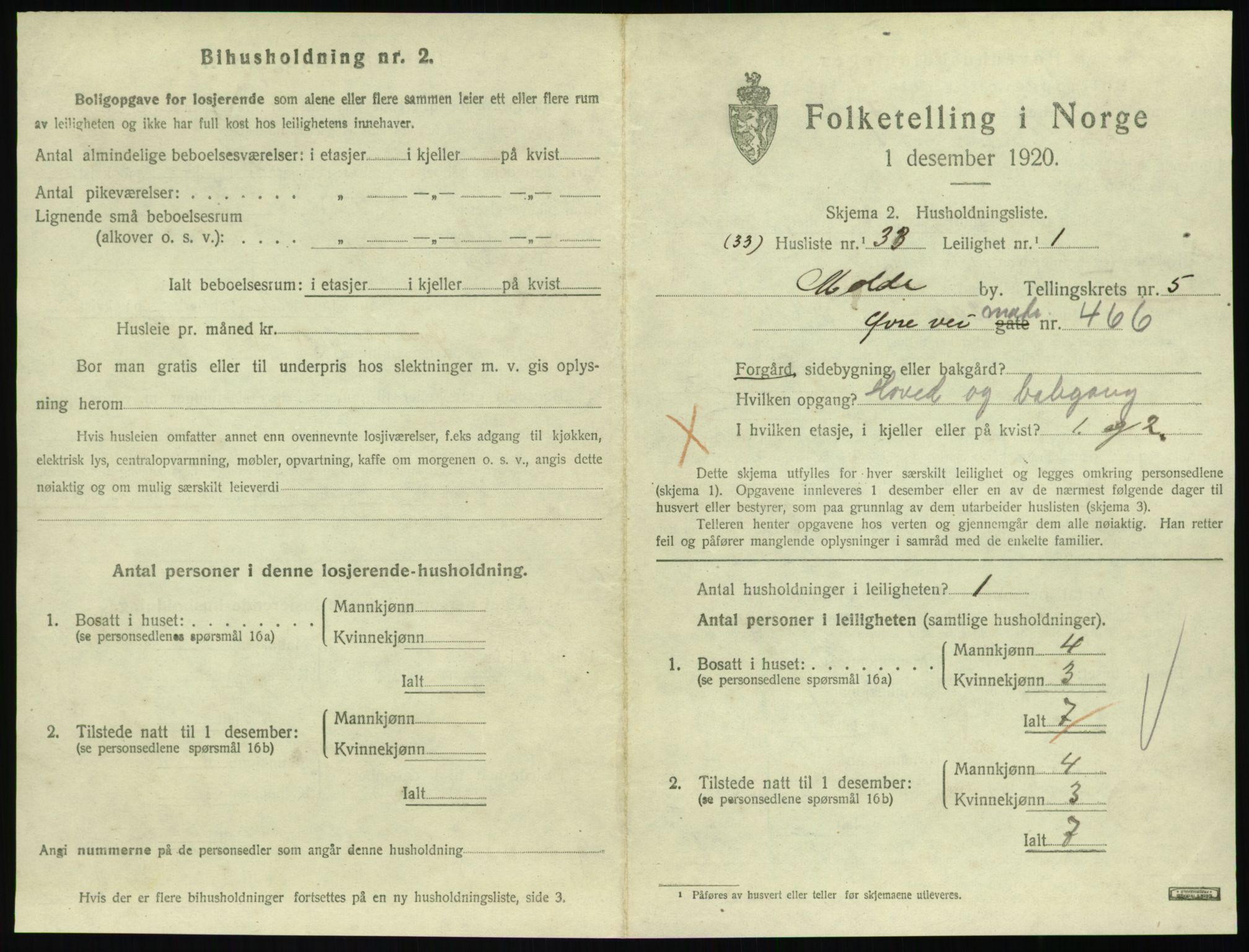 SAT, 1920 census for Molde, 1920, p. 1889