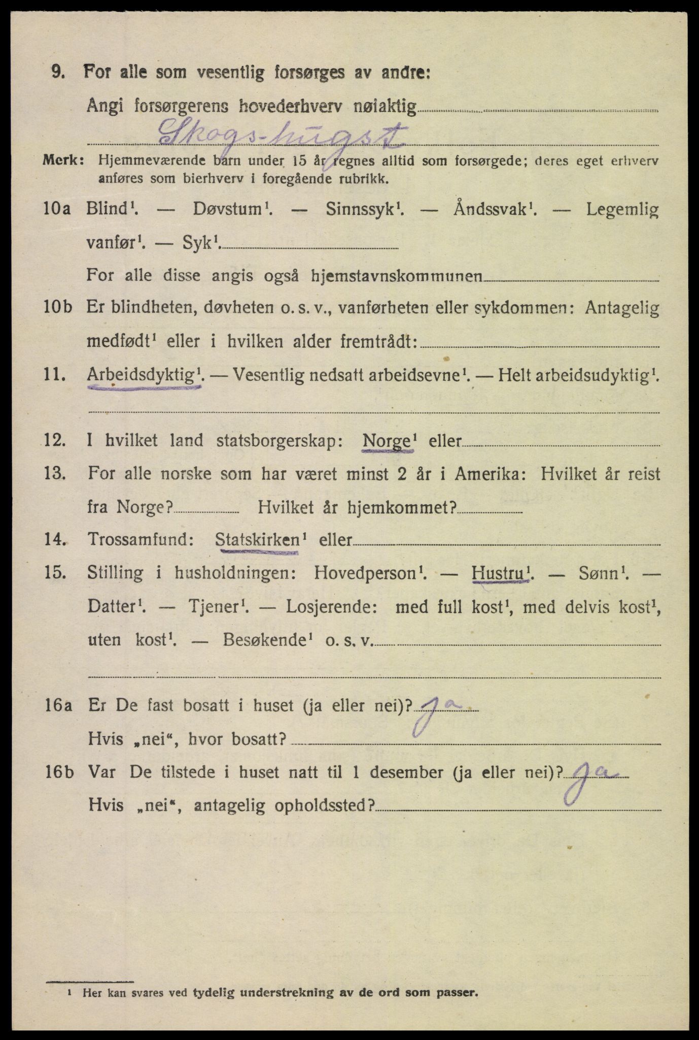 SAK, 1920 census for Vegårshei, 1920, p. 1783