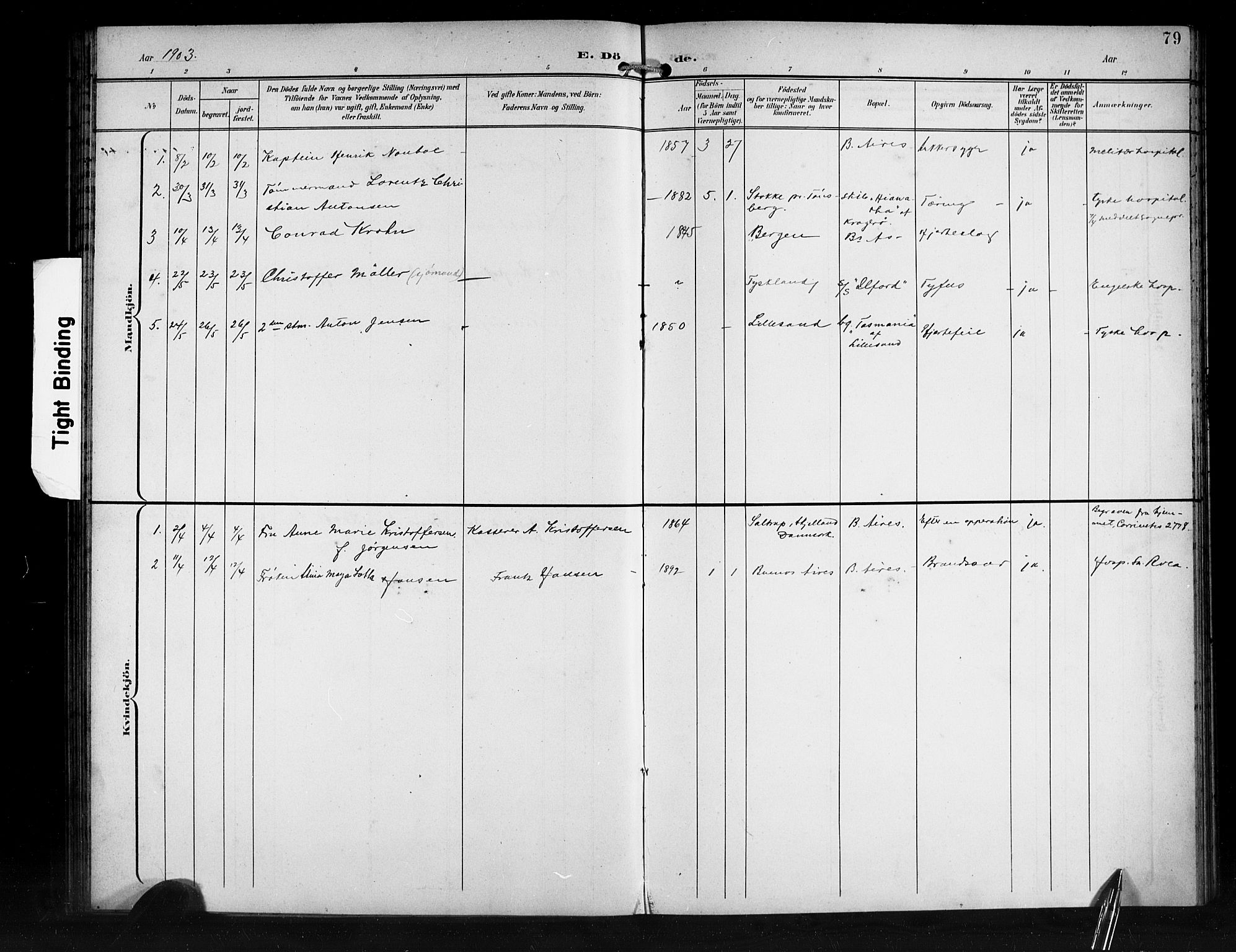 Den norske sjømannsmisjon i utlandet/Syd-Amerika (Buenos Aires m.fl.), SAB/SAB/PA-0118/H/Ha/L0002: Parish register (official) no. A 2, 1899-1919, p. 79