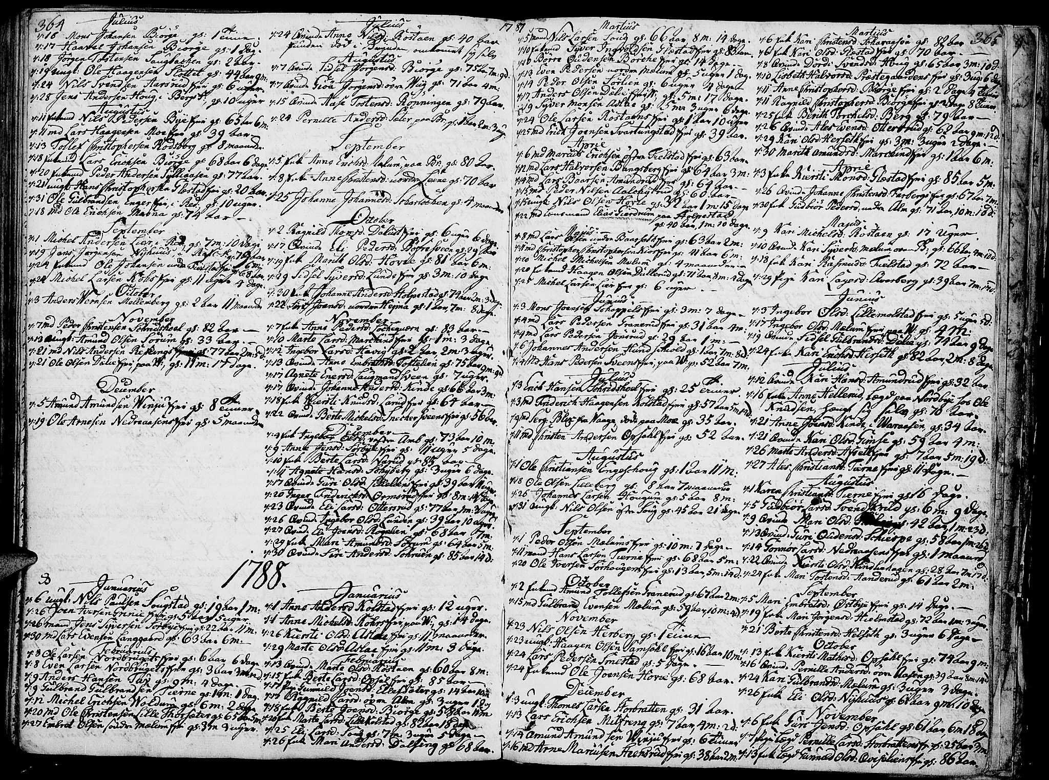 Ringsaker prestekontor, SAH/PREST-014/K/Ka/L0003: Parish register (official) no. 3, 1775-1798, p. 364-365