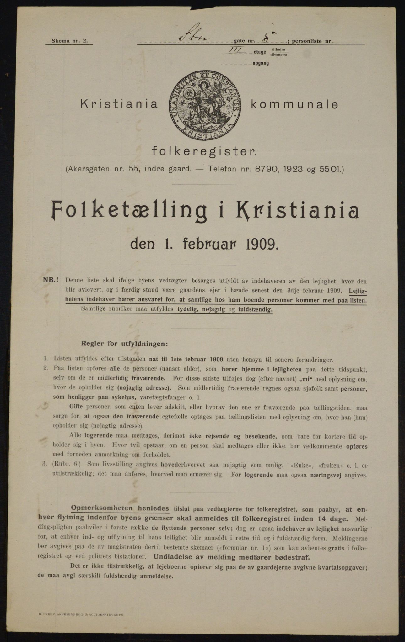 OBA, Municipal Census 1909 for Kristiania, 1909, p. 93027