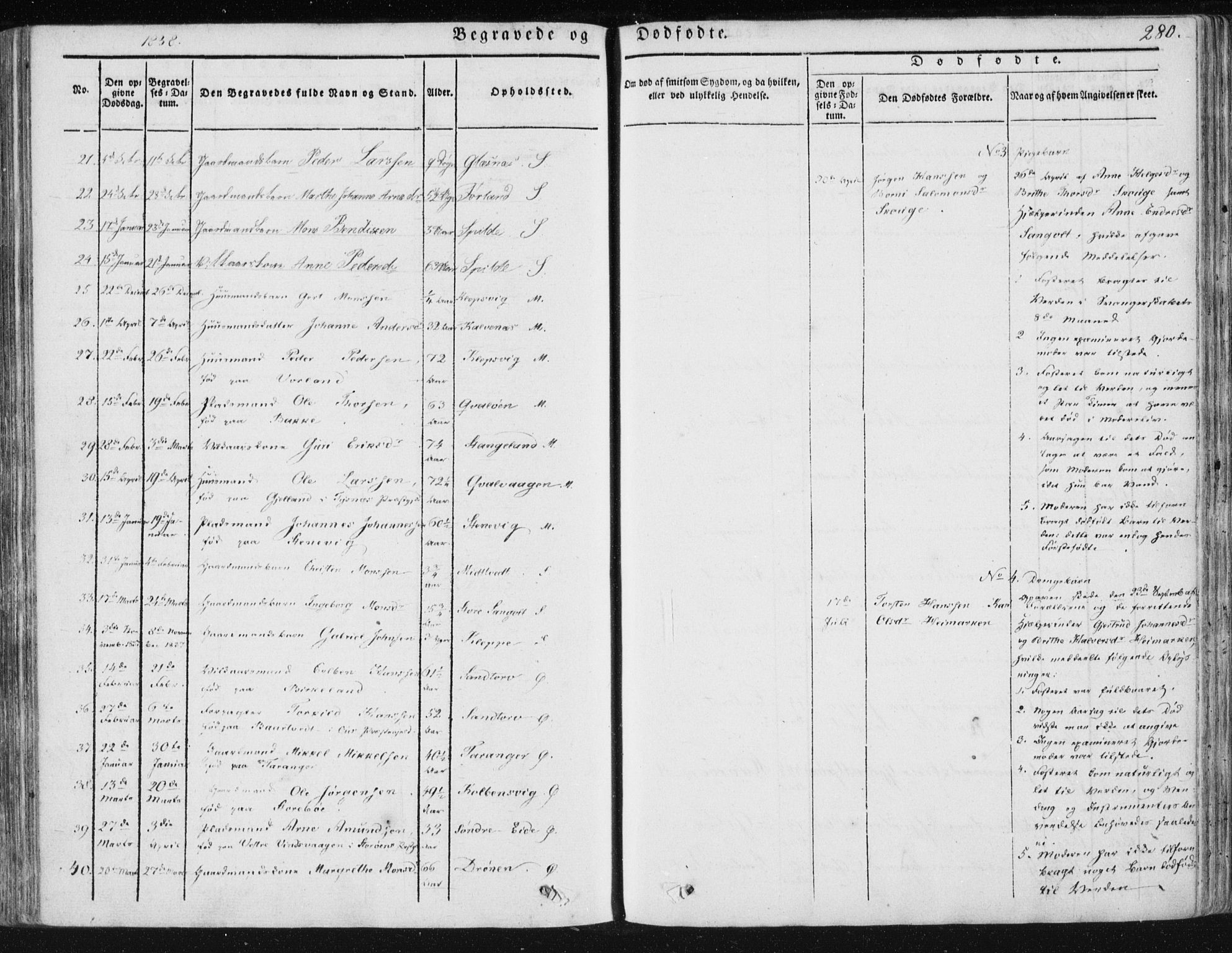 Sund sokneprestembete, SAB/A-99930: Parish register (official) no. A 13, 1835-1849, p. 280
