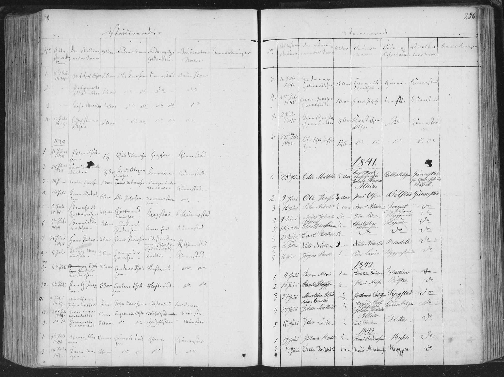 Røyken kirkebøker, AV/SAKO-A-241/F/Fa/L0005: Parish register (official) no. 5, 1833-1856, p. 256