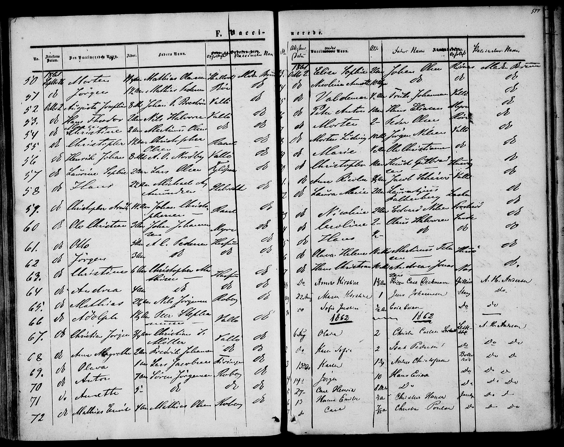 Sem kirkebøker, AV/SAKO-A-5/F/Fa/L0007: Parish register (official) no. I 7, 1856-1865, p. 577