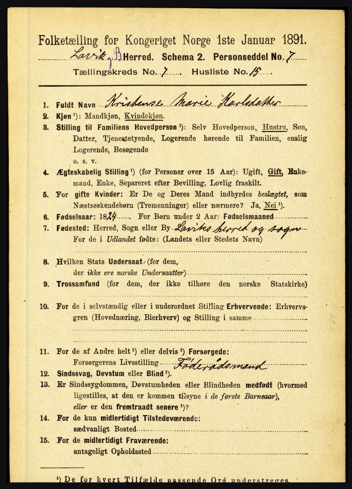 RA, 1891 census for 1415 Lavik og Brekke, 1891, p. 1460