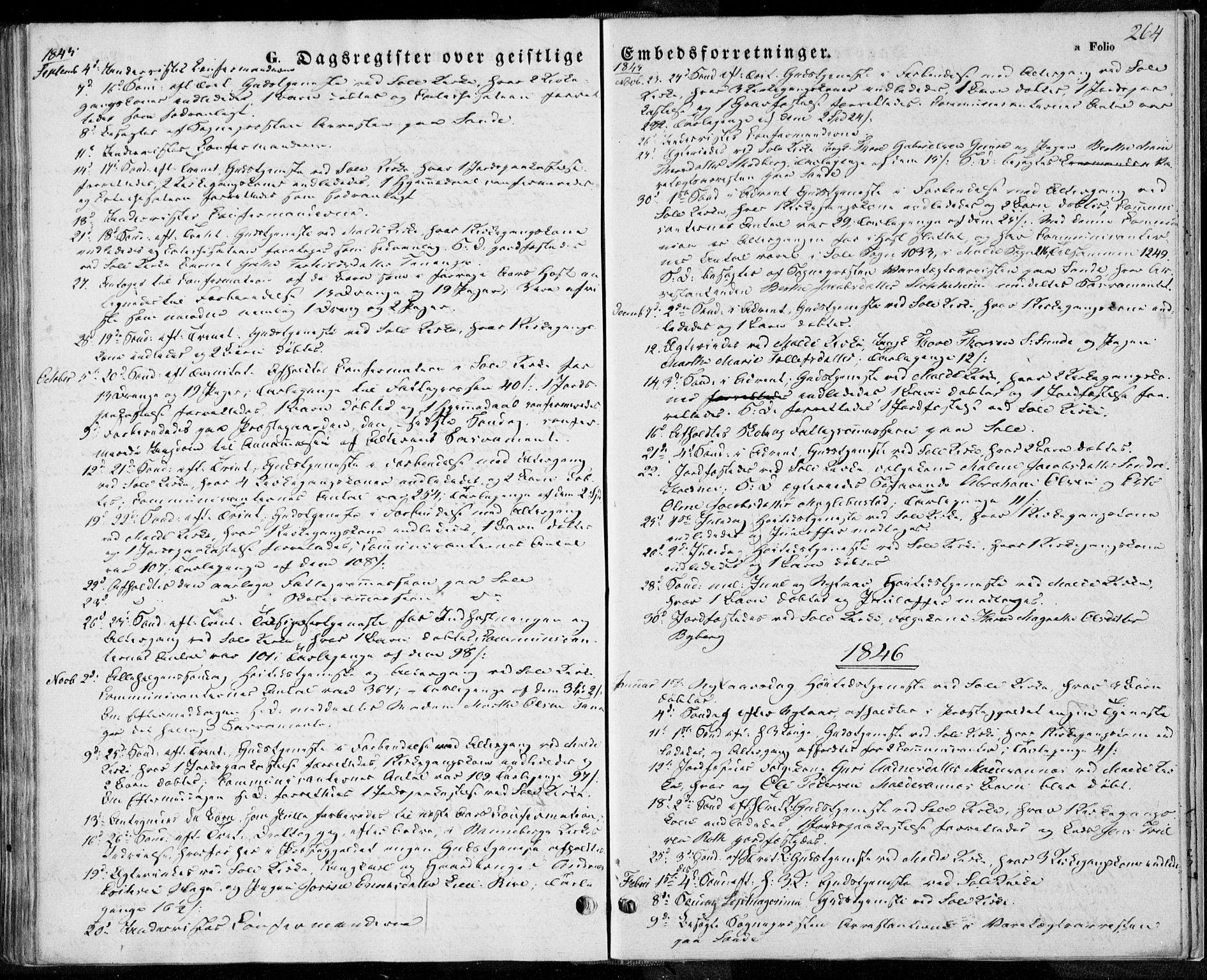 Håland sokneprestkontor, SAST/A-101802/001/30BA/L0006: Parish register (official) no. A 6, 1842-1853, p. 264