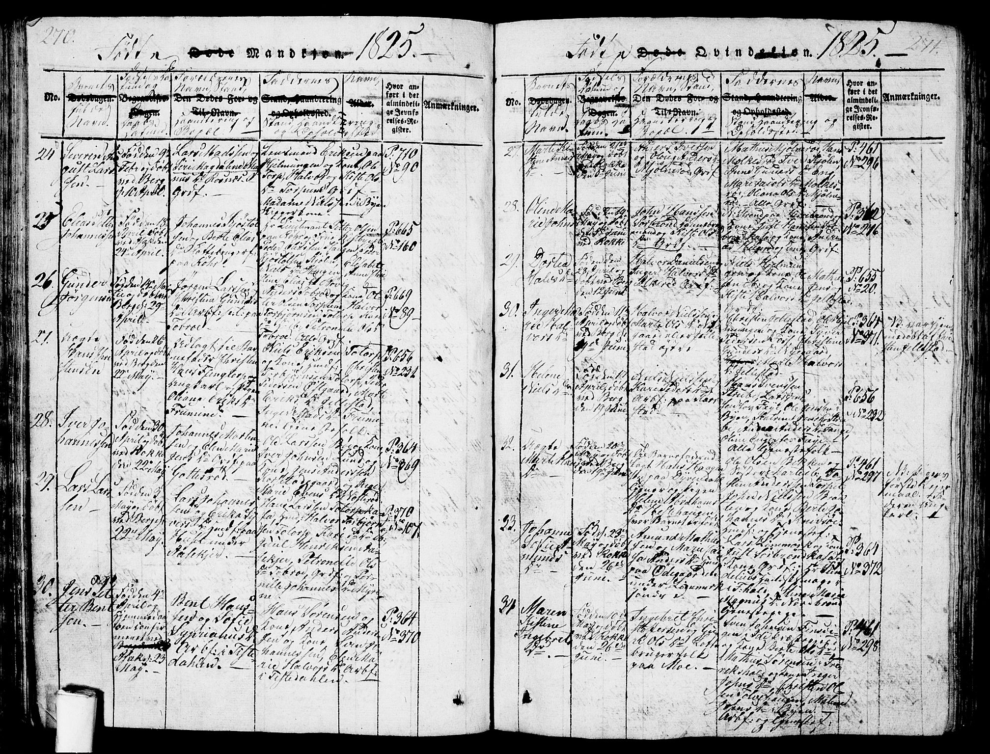 Berg prestekontor Kirkebøker, SAO/A-10902/G/Ga/L0001: Parish register (copy) no. I 1, 1815-1832, p. 270-271