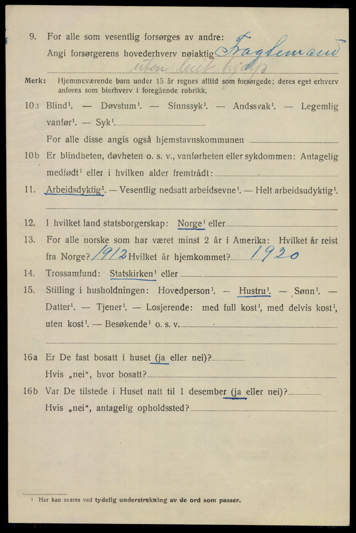 SAO, 1920 census for Drøbak, 1920, p. 2078