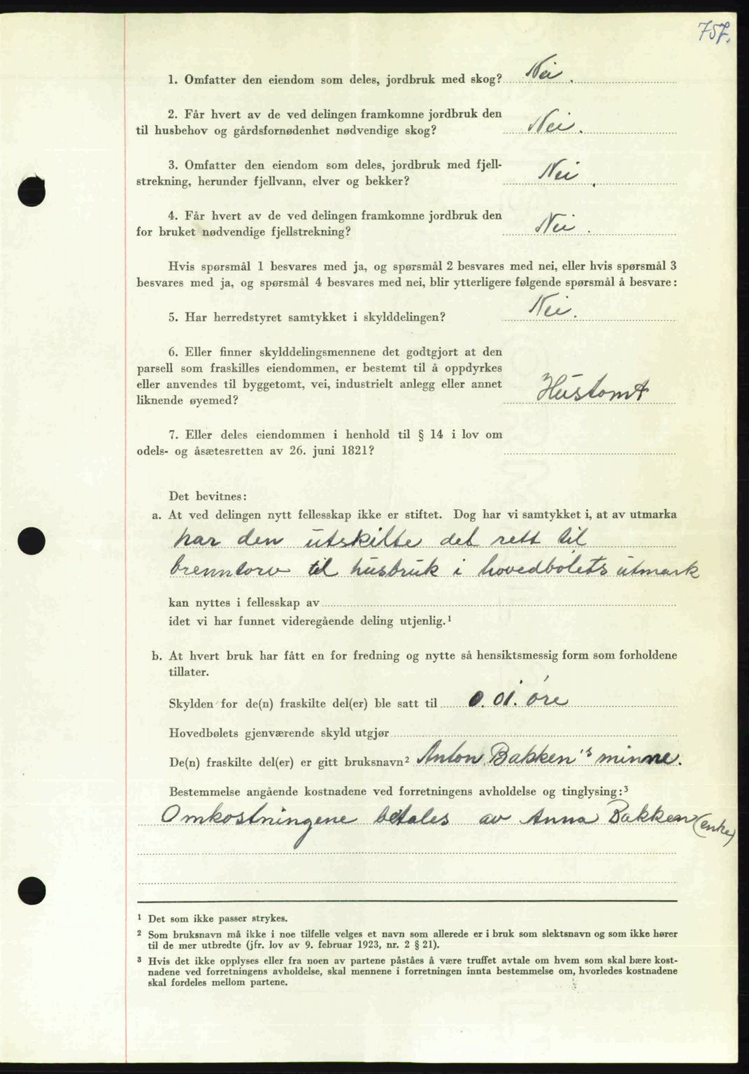 Nordmøre sorenskriveri, AV/SAT-A-4132/1/2/2Ca: Mortgage book no. A105, 1947-1947, Diary no: : 1834/1947