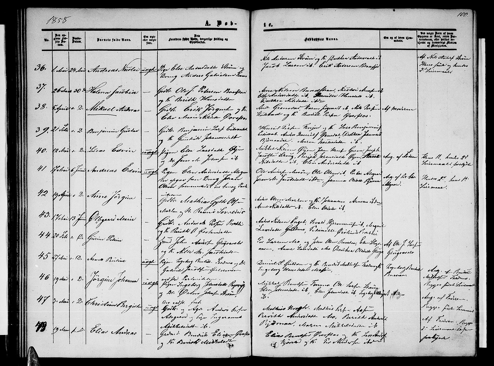 Ministerialprotokoller, klokkerbøker og fødselsregistre - Nordland, AV/SAT-A-1459/820/L0301: Parish register (copy) no. 820C03, 1851-1858, p. 100