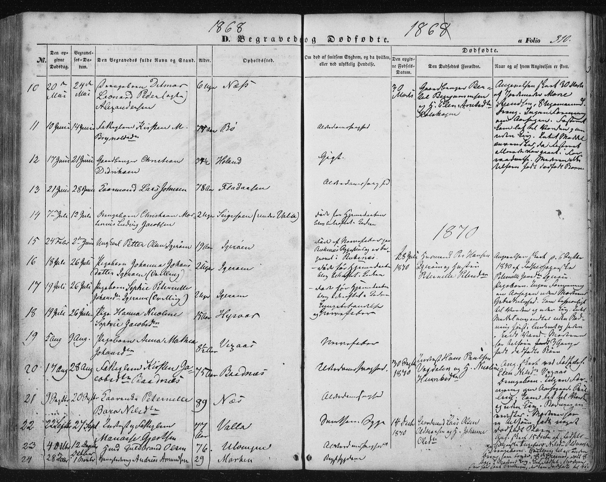 Ministerialprotokoller, klokkerbøker og fødselsregistre - Nordland, AV/SAT-A-1459/816/L0240: Parish register (official) no. 816A06, 1846-1870, p. 310