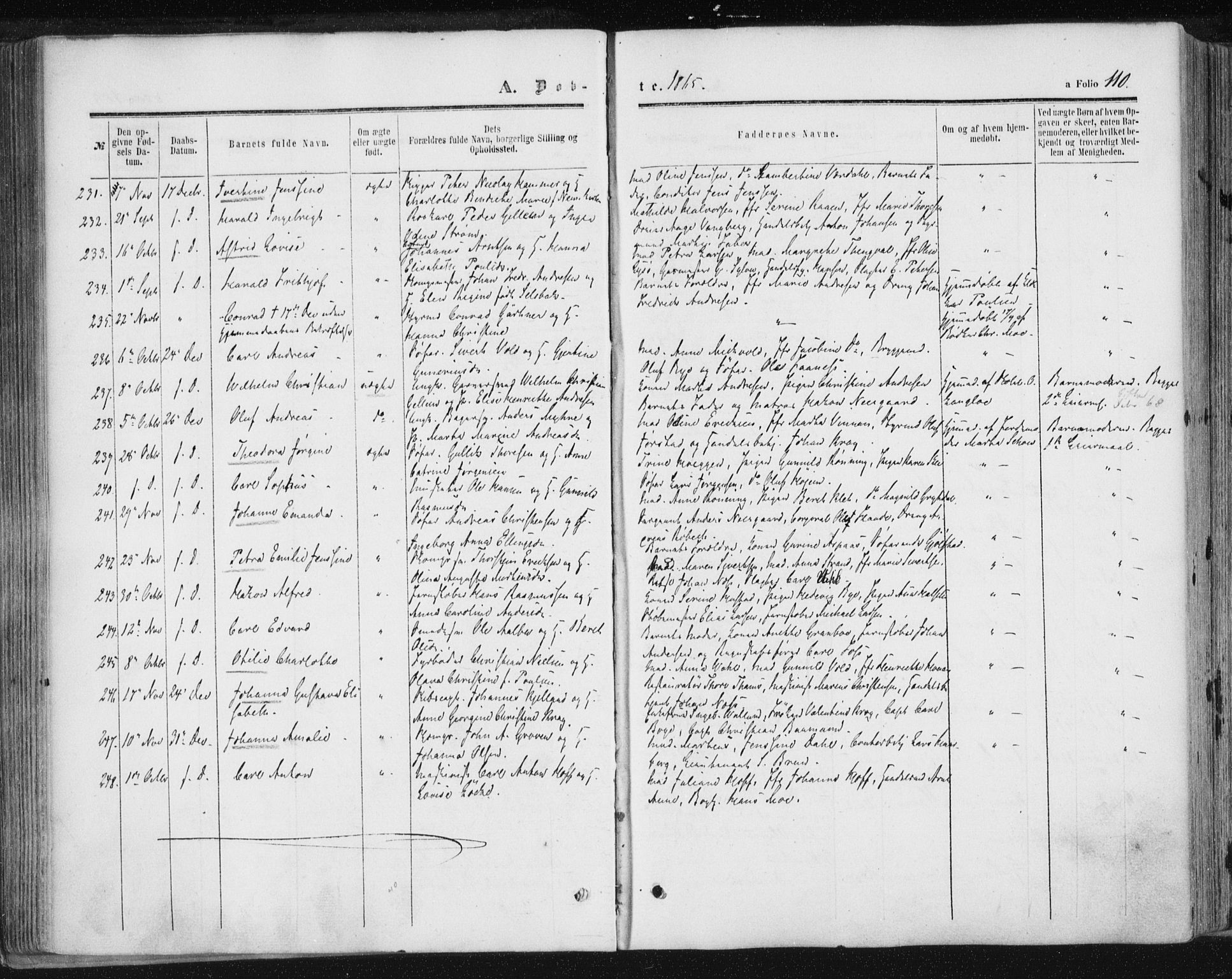 Ministerialprotokoller, klokkerbøker og fødselsregistre - Sør-Trøndelag, SAT/A-1456/602/L0115: Parish register (official) no. 602A13, 1860-1872, p. 110