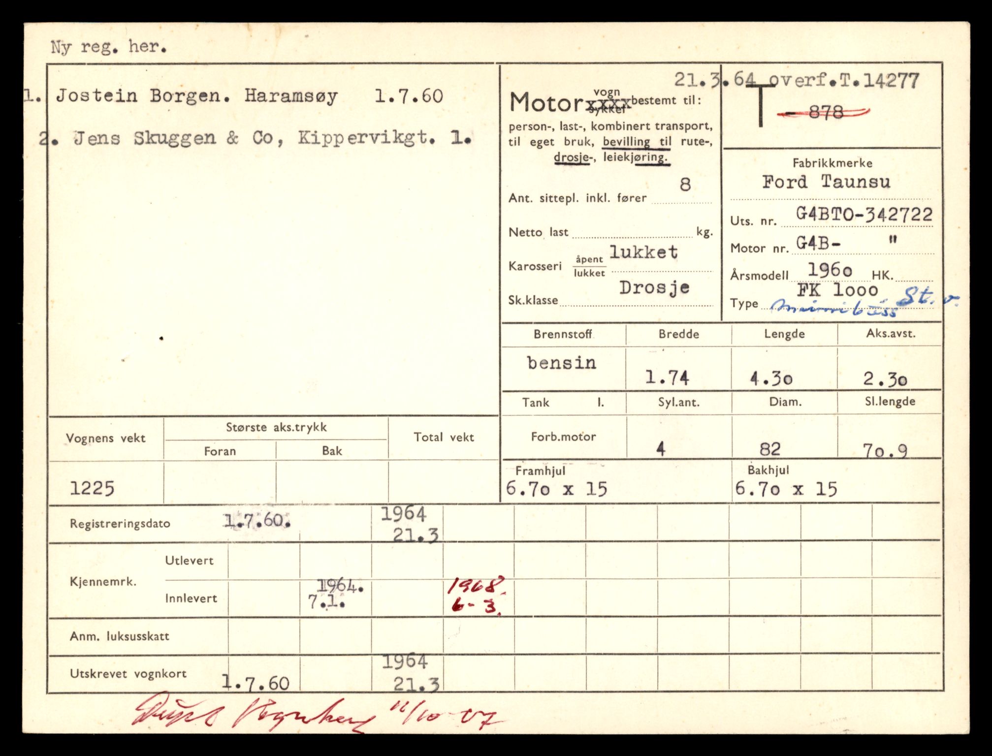 Møre og Romsdal vegkontor - Ålesund trafikkstasjon, AV/SAT-A-4099/F/Fe/L0044: Registreringskort for kjøretøy T 14205 - T 14319, 1927-1998, p. 2145