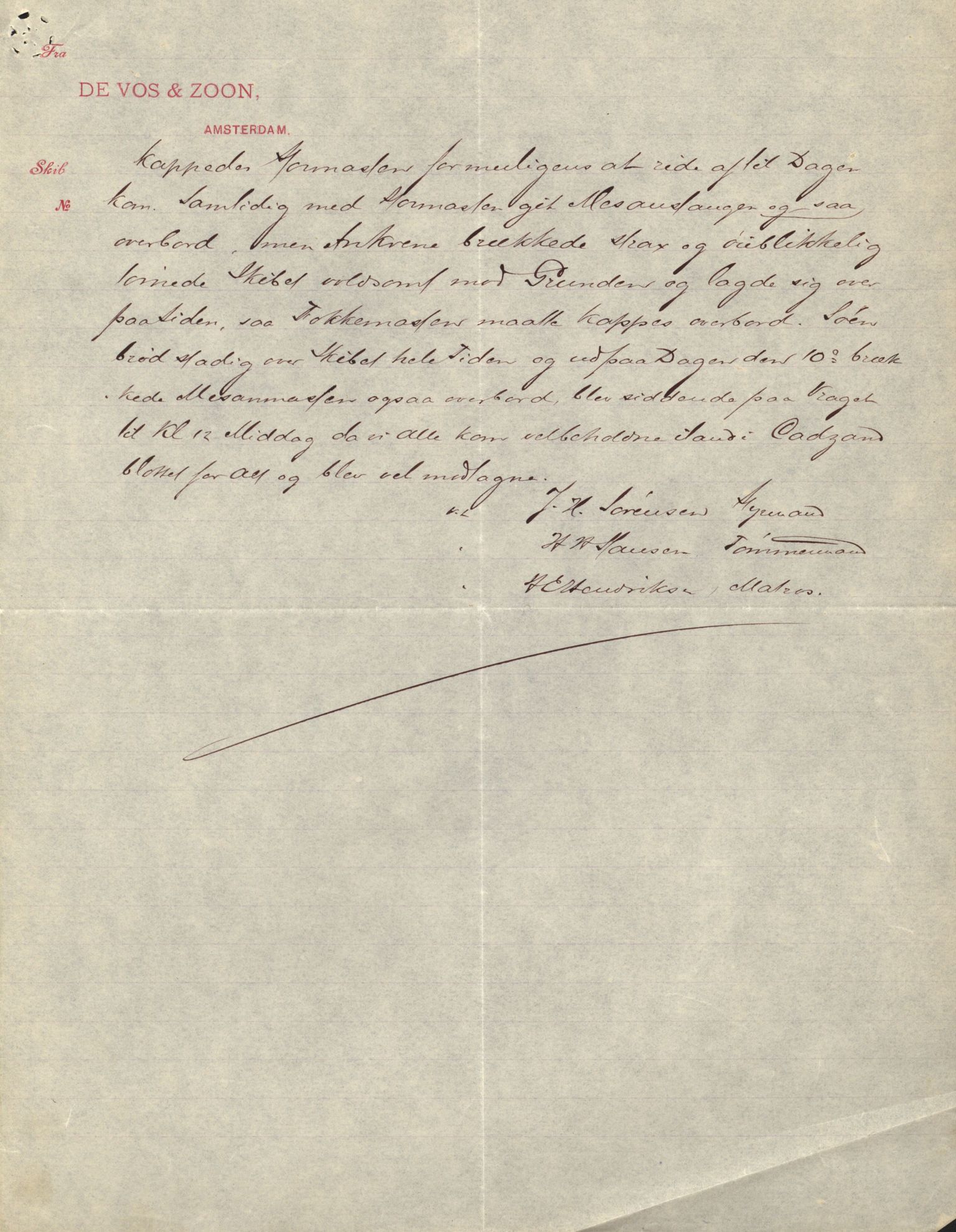 Pa 63 - Østlandske skibsassuranceforening, VEMU/A-1079/G/Ga/L0023/0012: Havaridokumenter / Columbus, Christiane Sophie, Marie, Jarlen, Kong Carl XV, 1889, p. 18