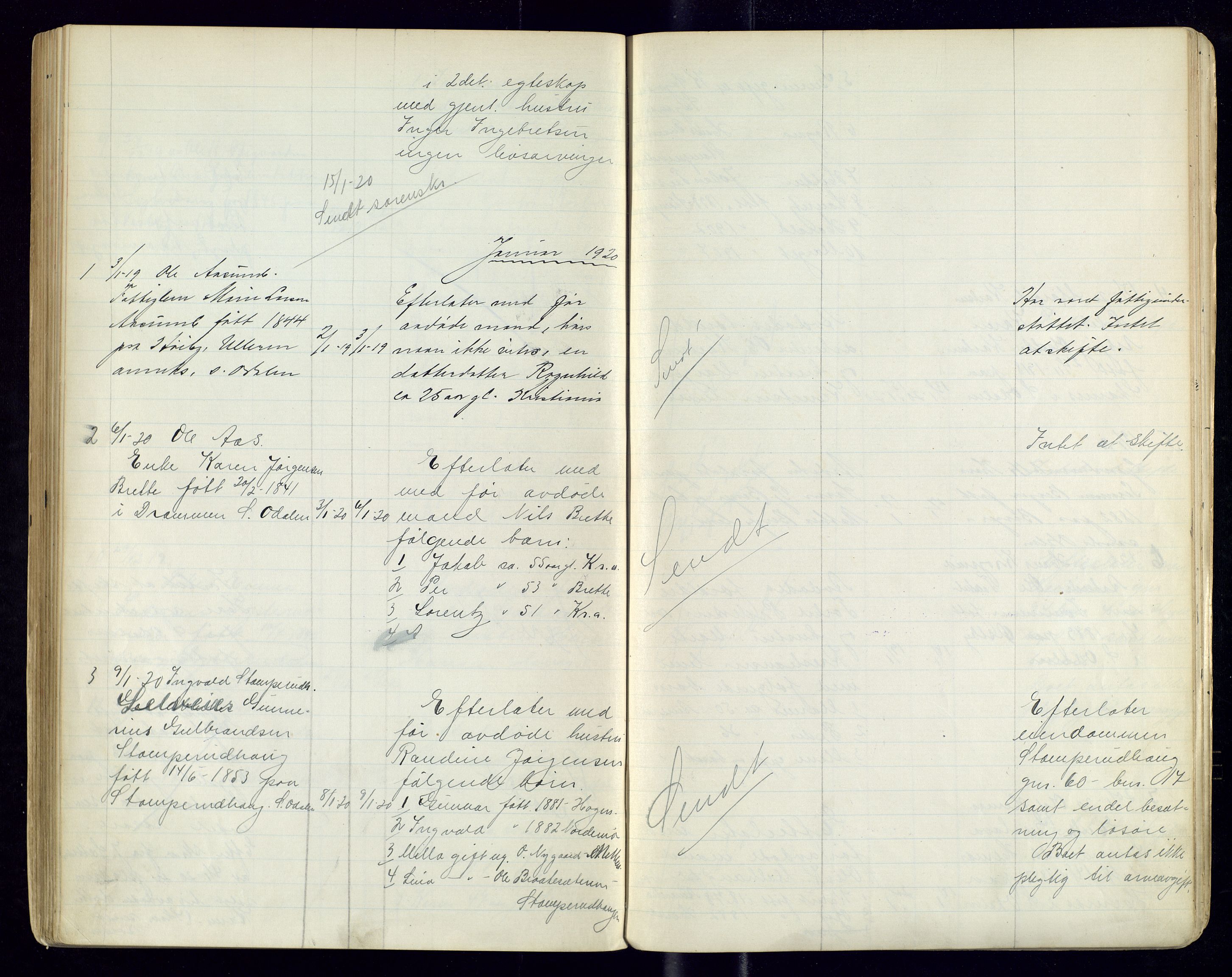 Sør-Odal lensmannskontor, AV/SAH-LHS-022/H/Hb/L0002/0002: Protokoller over anmeldte dødsfall / Protokoll over anmeldte dødsfall, 1915-1921