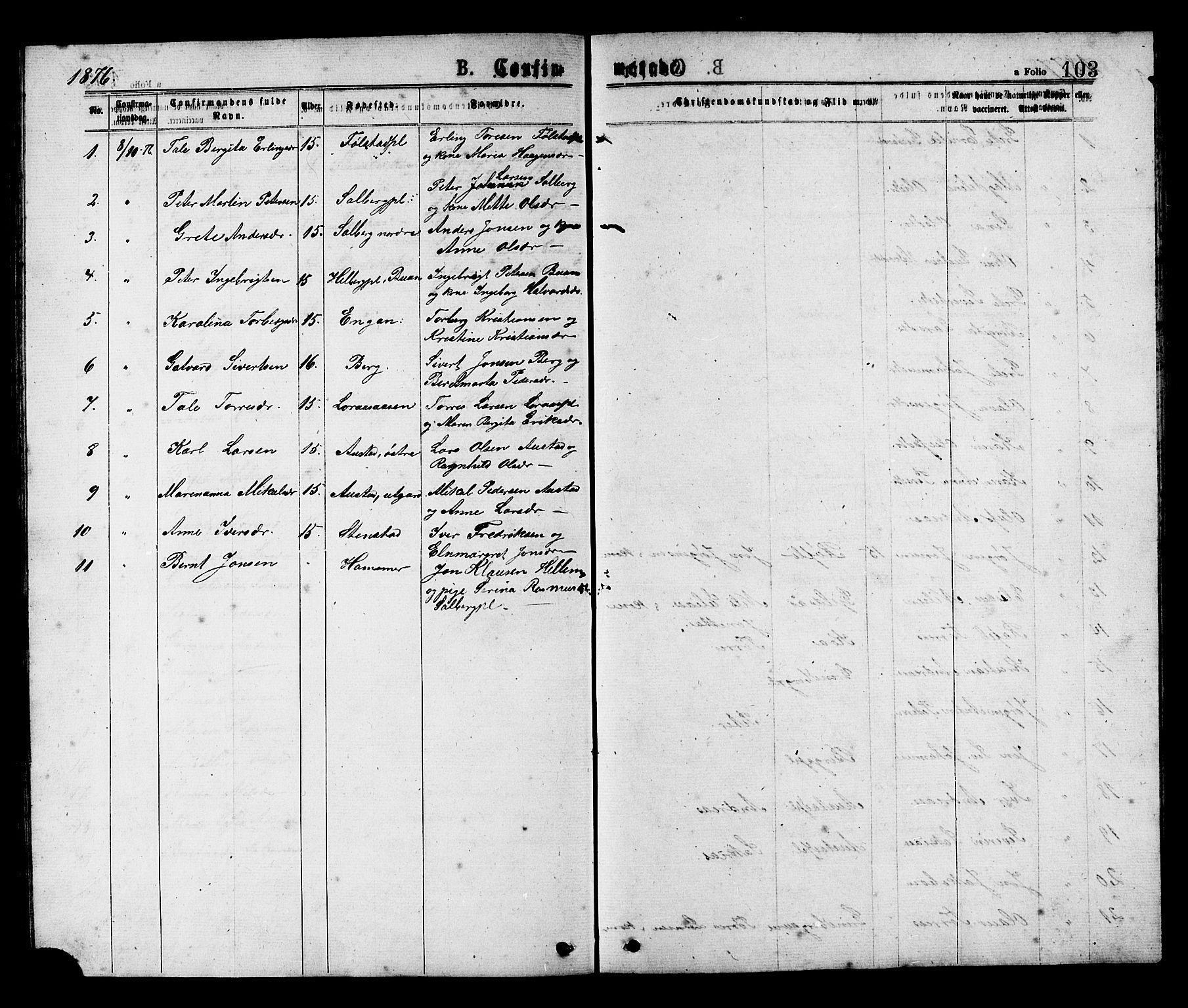 Ministerialprotokoller, klokkerbøker og fødselsregistre - Nord-Trøndelag, AV/SAT-A-1458/731/L0311: Parish register (copy) no. 731C02, 1875-1911, p. 103