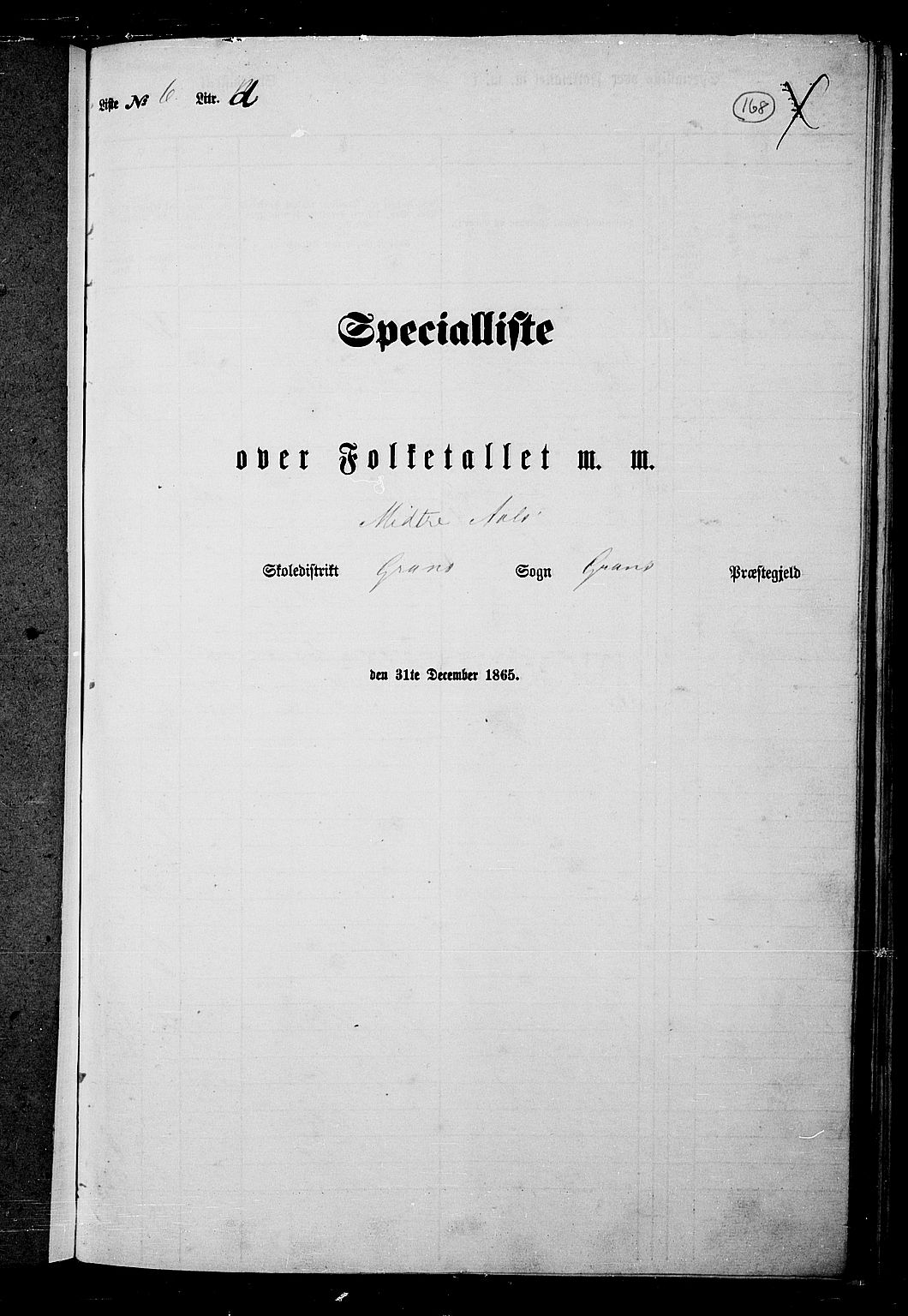 RA, 1865 census for Gran, 1865, p. 348