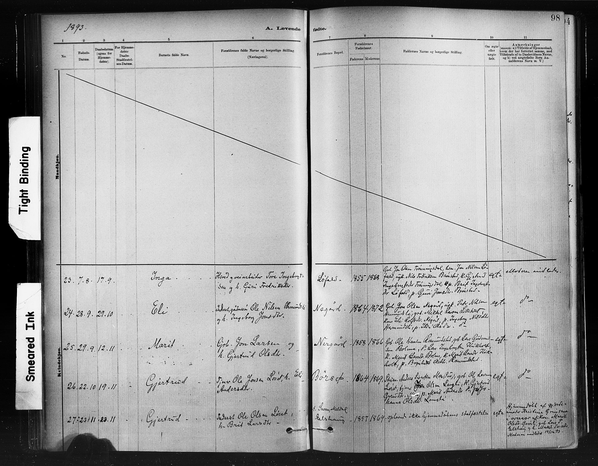 Ministerialprotokoller, klokkerbøker og fødselsregistre - Møre og Romsdal, AV/SAT-A-1454/598/L1069: Parish register (official) no. 598A03, 1882-1895, p. 98