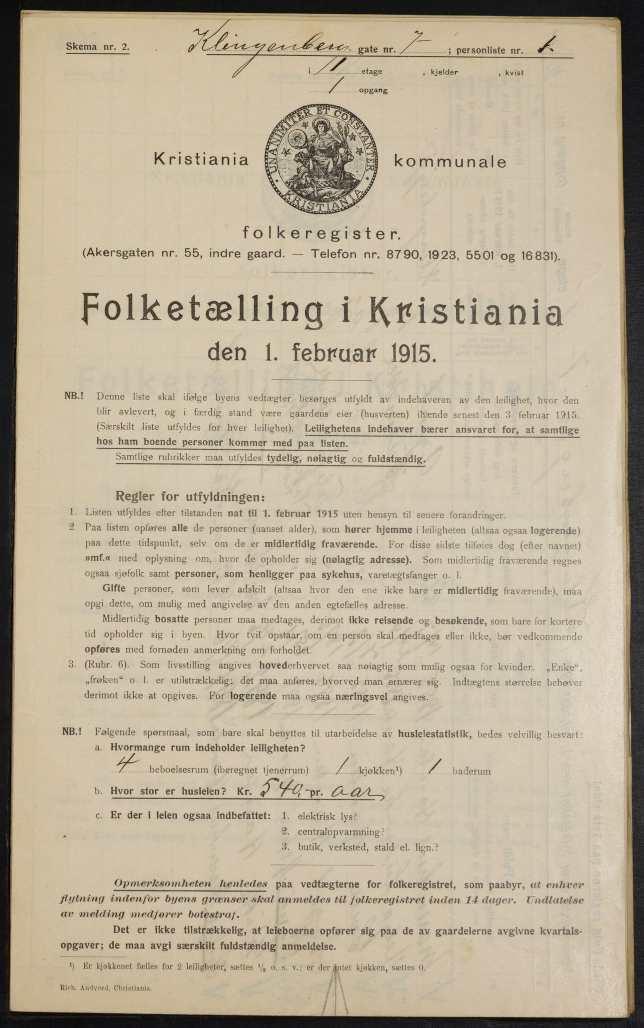 OBA, Municipal Census 1915 for Kristiania, 1915, p. 51395