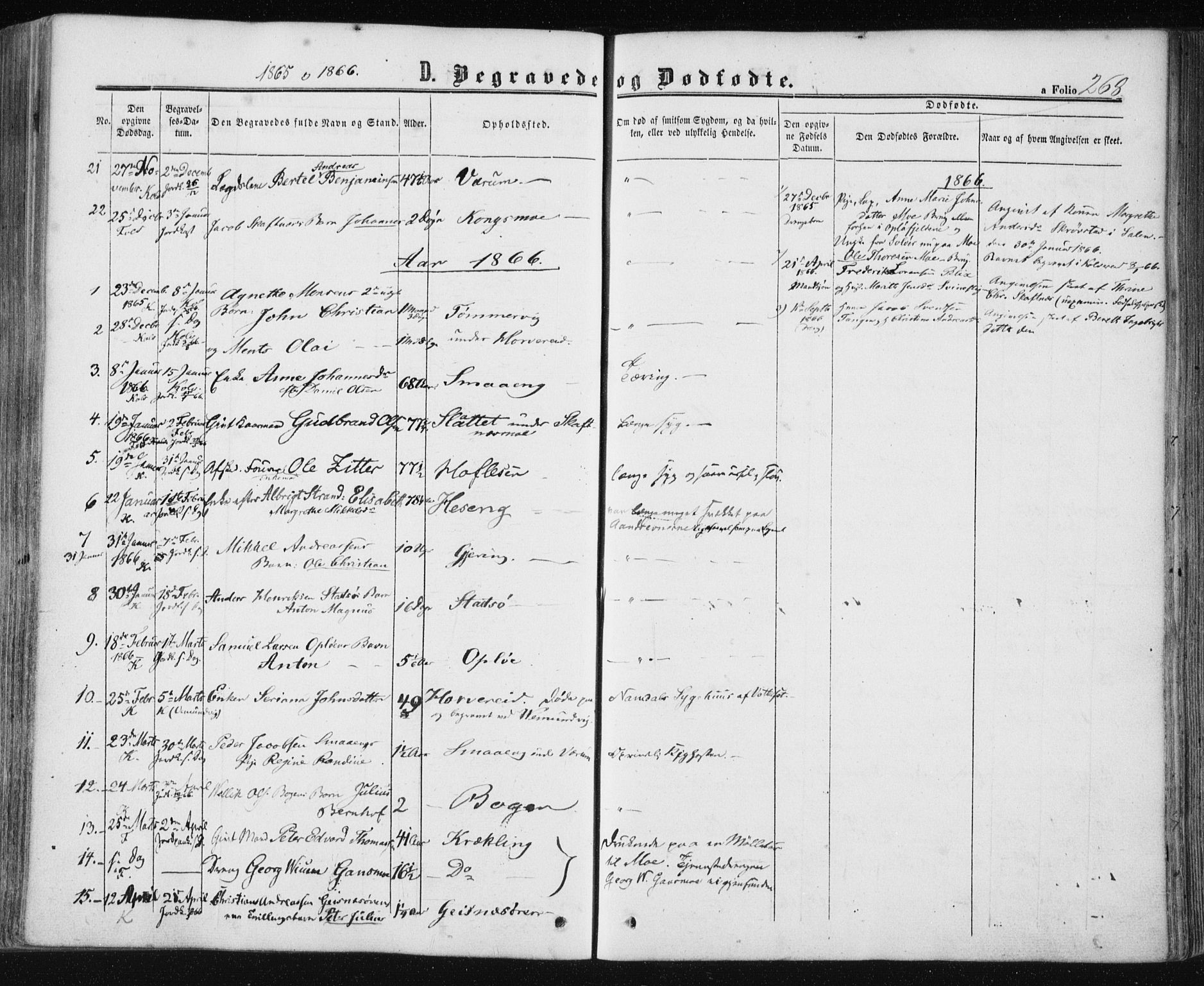 Ministerialprotokoller, klokkerbøker og fødselsregistre - Nord-Trøndelag, SAT/A-1458/780/L0641: Parish register (official) no. 780A06, 1857-1874, p. 268