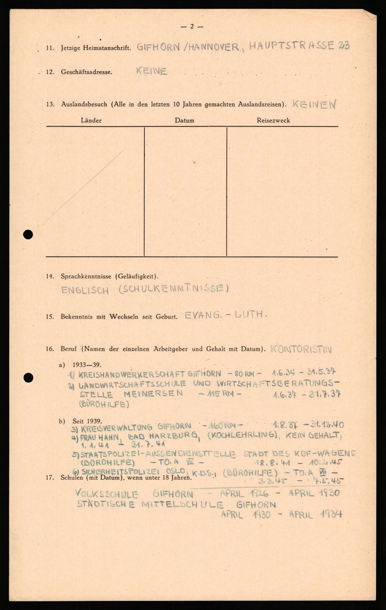 Forsvaret, Forsvarets overkommando II, AV/RA-RAFA-3915/D/Db/L0036: CI Questionaires. Tyske okkupasjonsstyrker i Norge. Tyskere., 1945-1946, p. 454