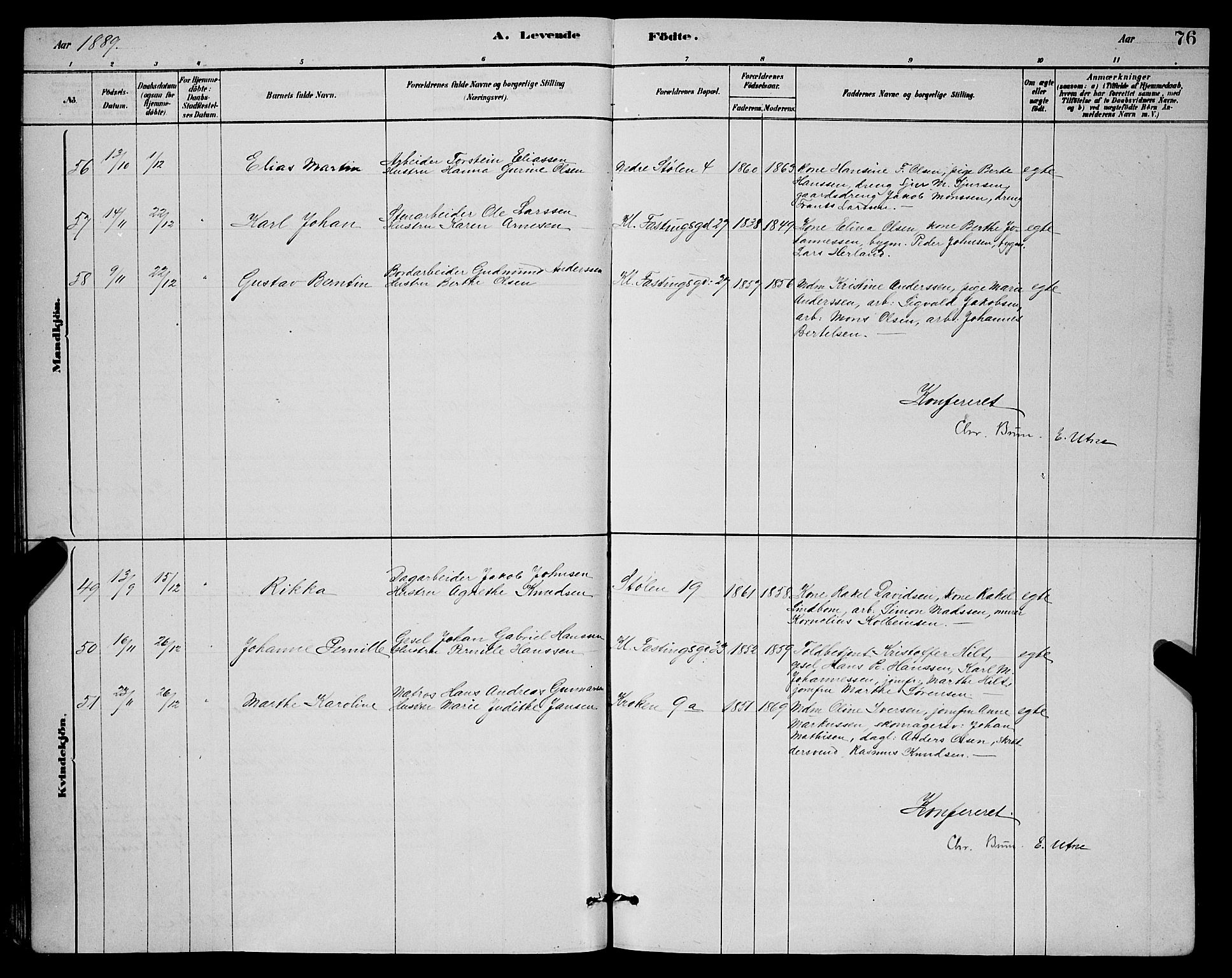 Mariakirken Sokneprestembete, AV/SAB-A-76901/H/Hab/L0004: Parish register (copy) no. A 4, 1878-1892, p. 76