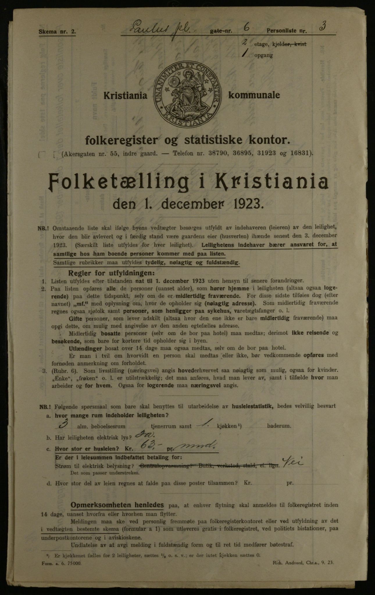 OBA, Municipal Census 1923 for Kristiania, 1923, p. 86798