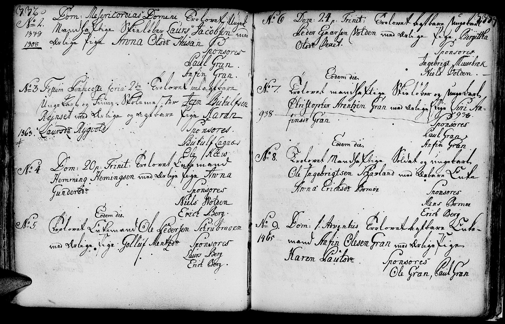 Ministerialprotokoller, klokkerbøker og fødselsregistre - Nord-Trøndelag, SAT/A-1458/749/L0467: Parish register (official) no. 749A01, 1733-1787, p. 332-333
