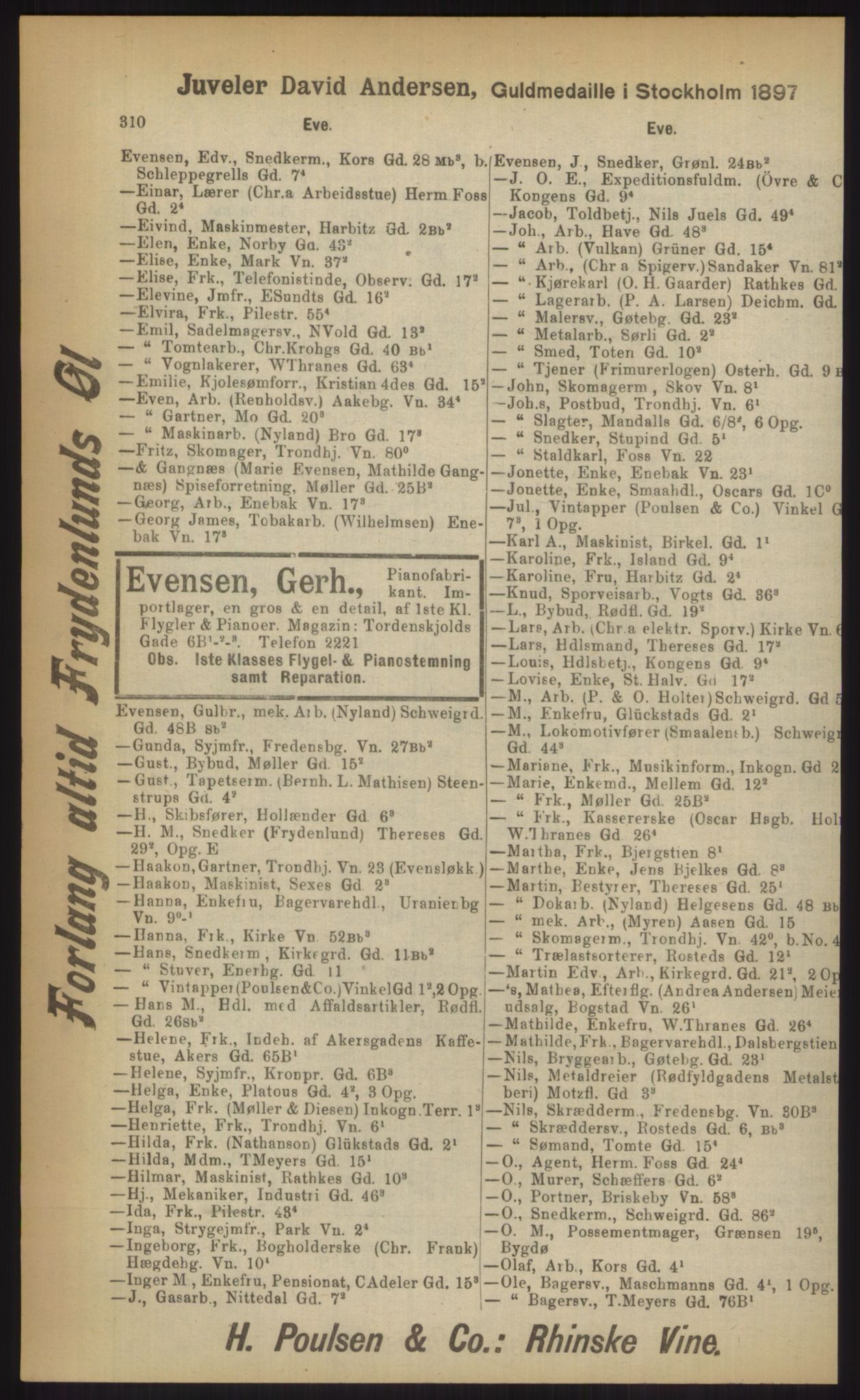 Kristiania/Oslo adressebok, PUBL/-, 1903, p. 310