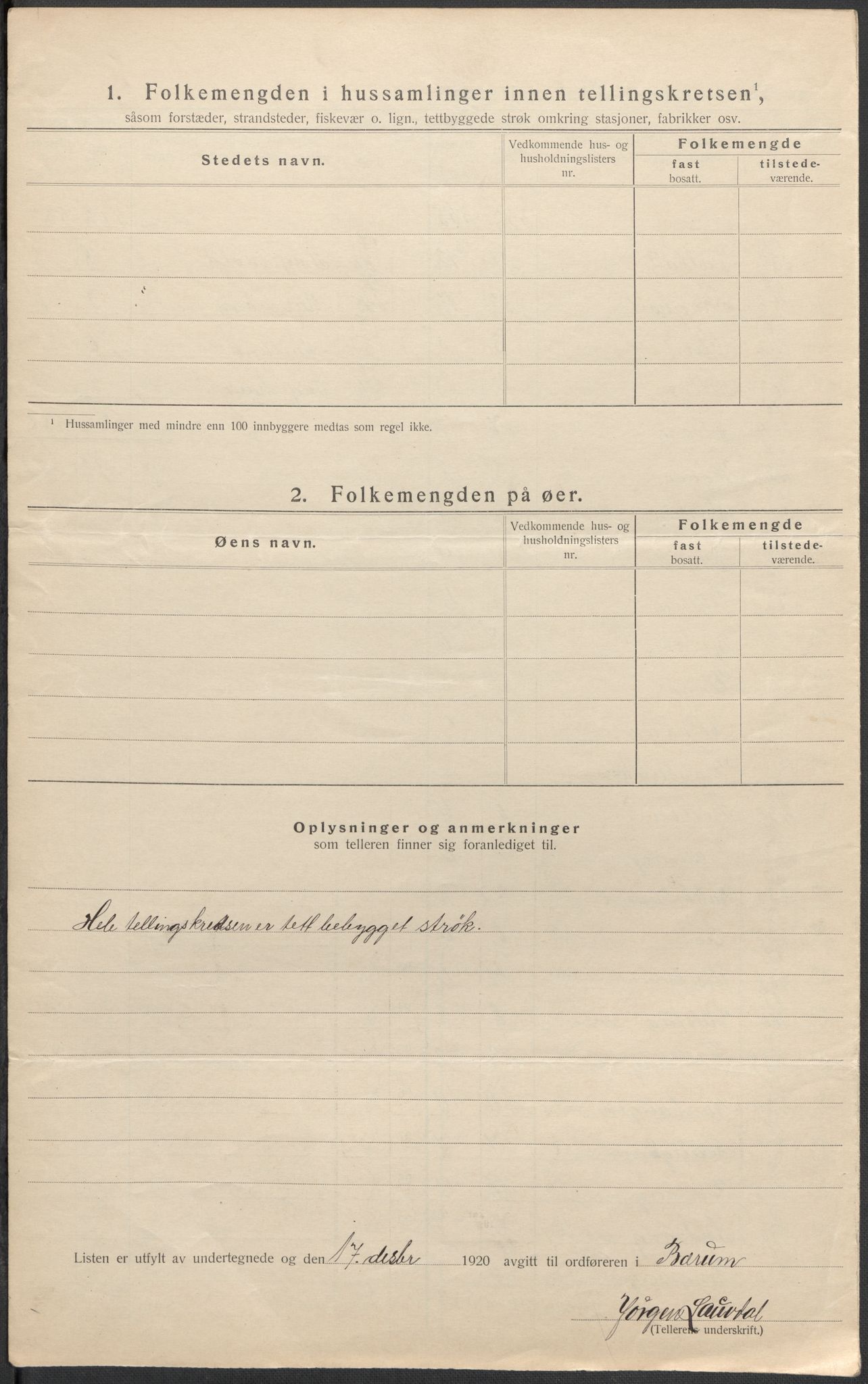 SAO, 1920 census for Bærum, 1920, p. 84