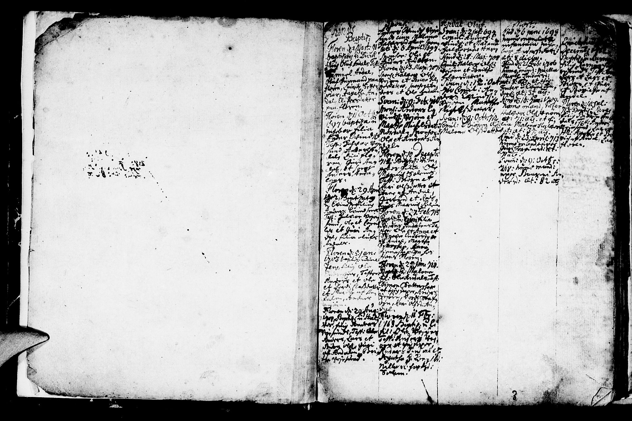 Kinn sokneprestembete, SAB/A-80801/H/Haa/Haaa/L0001: Parish register (official) no. A 1, 1689-1729, p. 3