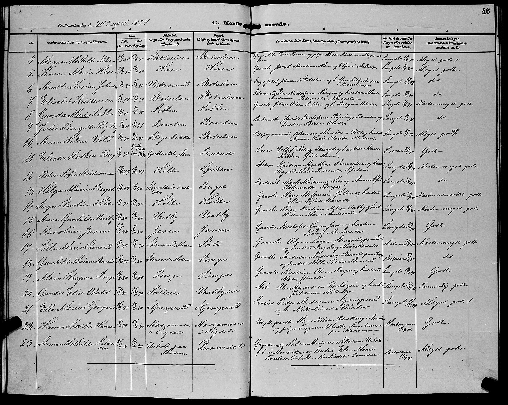 Eiker kirkebøker, AV/SAKO-A-4/G/Gb/L0004: Parish register (copy) no. II 4, 1894-1900, p. 46