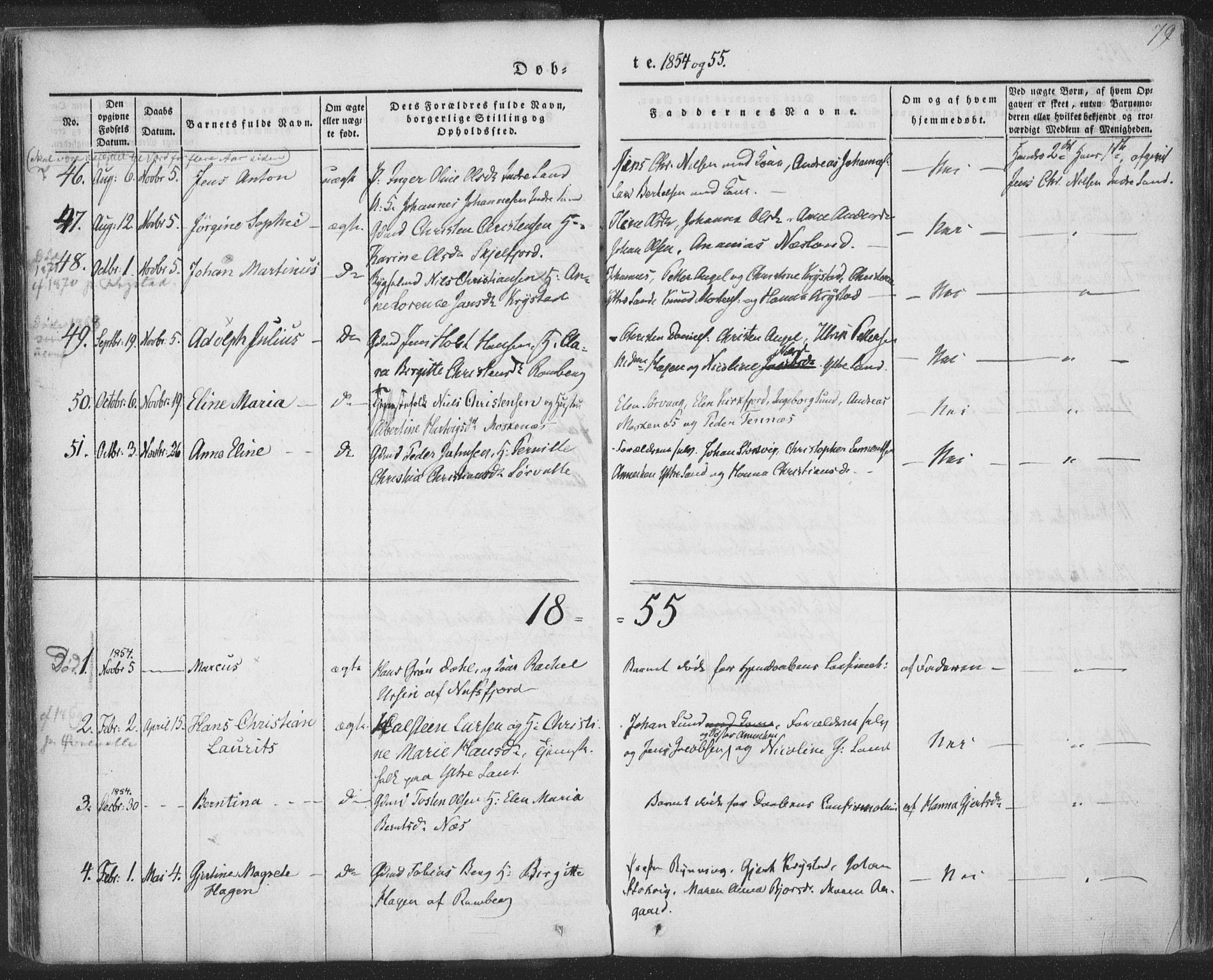 Ministerialprotokoller, klokkerbøker og fødselsregistre - Nordland, AV/SAT-A-1459/885/L1202: Parish register (official) no. 885A03, 1838-1859, p. 79