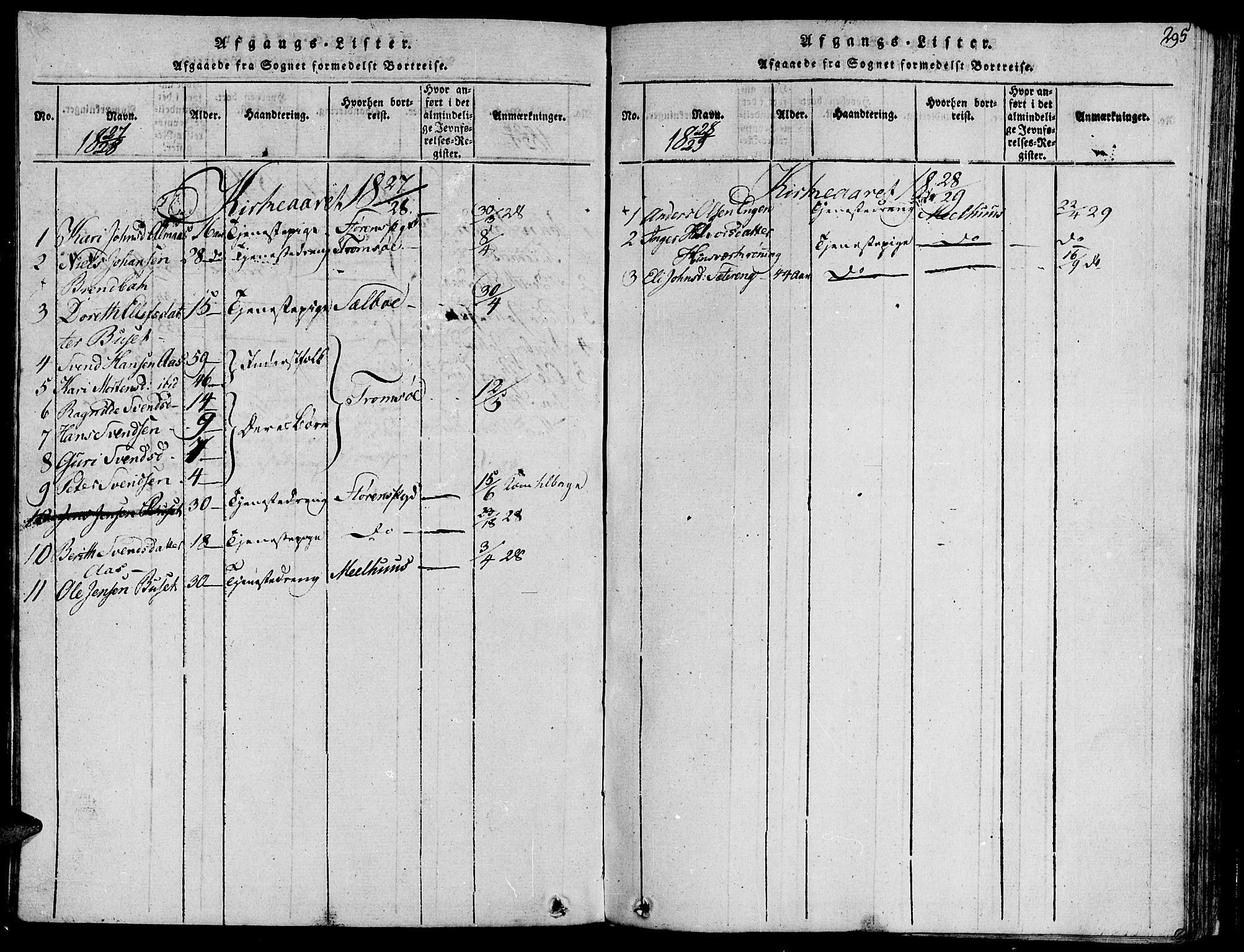 Ministerialprotokoller, klokkerbøker og fødselsregistre - Sør-Trøndelag, SAT/A-1456/685/L0955: Parish register (official) no. 685A03 /2, 1817-1829, p. 295